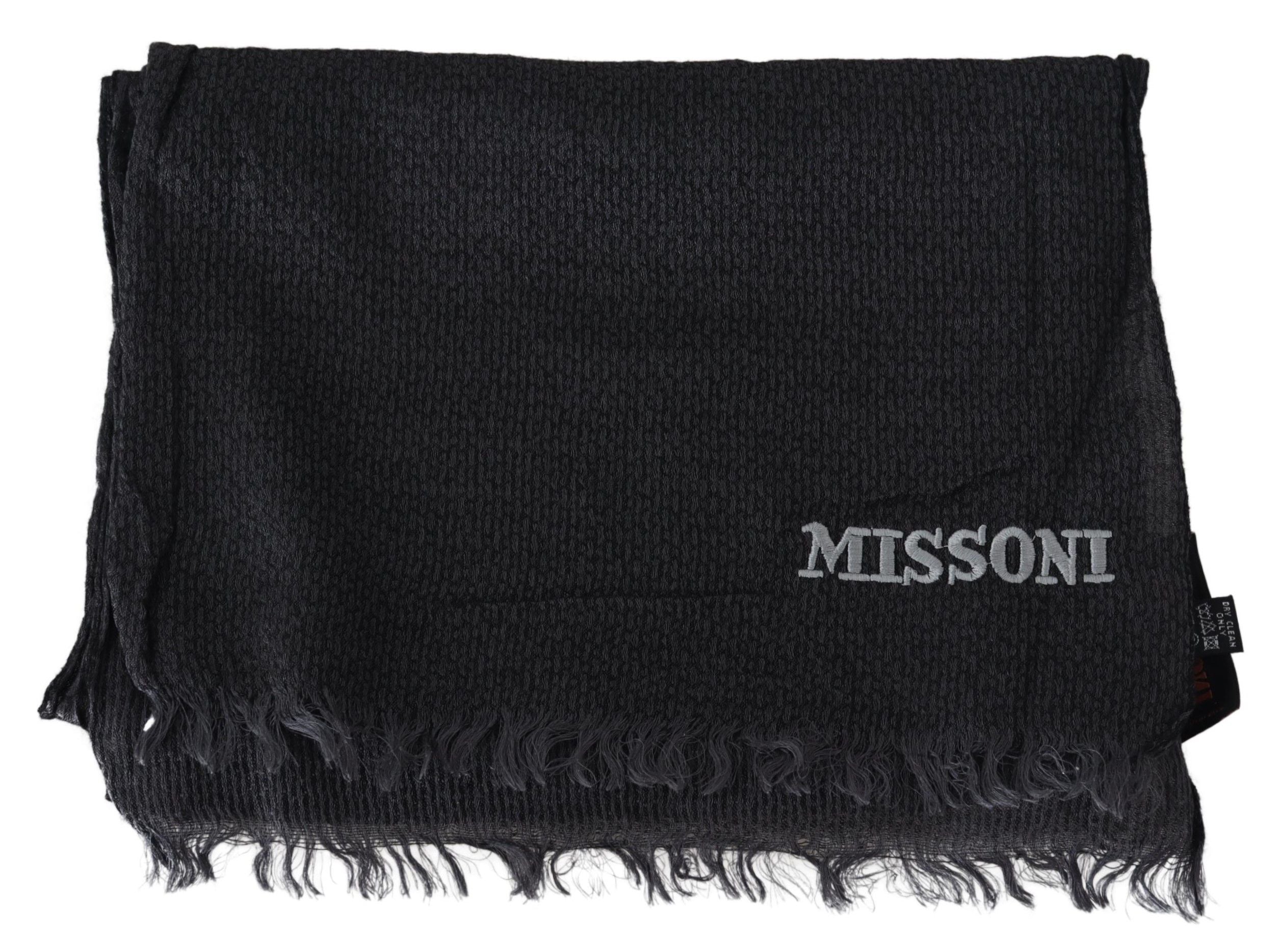 Missoni Élégante écharpe à franges en laine noire