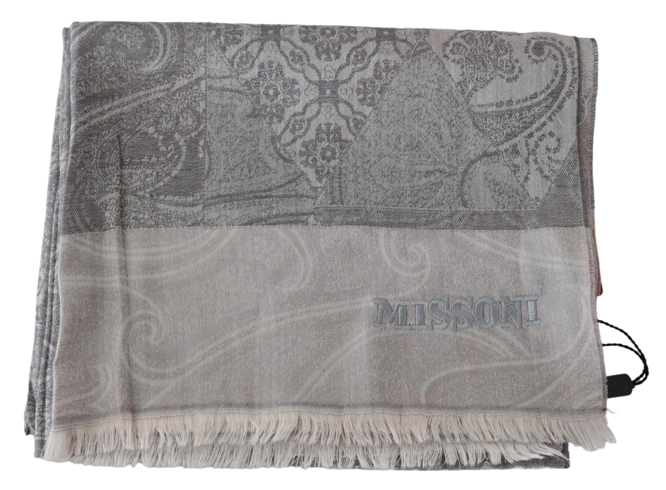 Missoni Écharpe élégante en laine à motif cachemire en gris