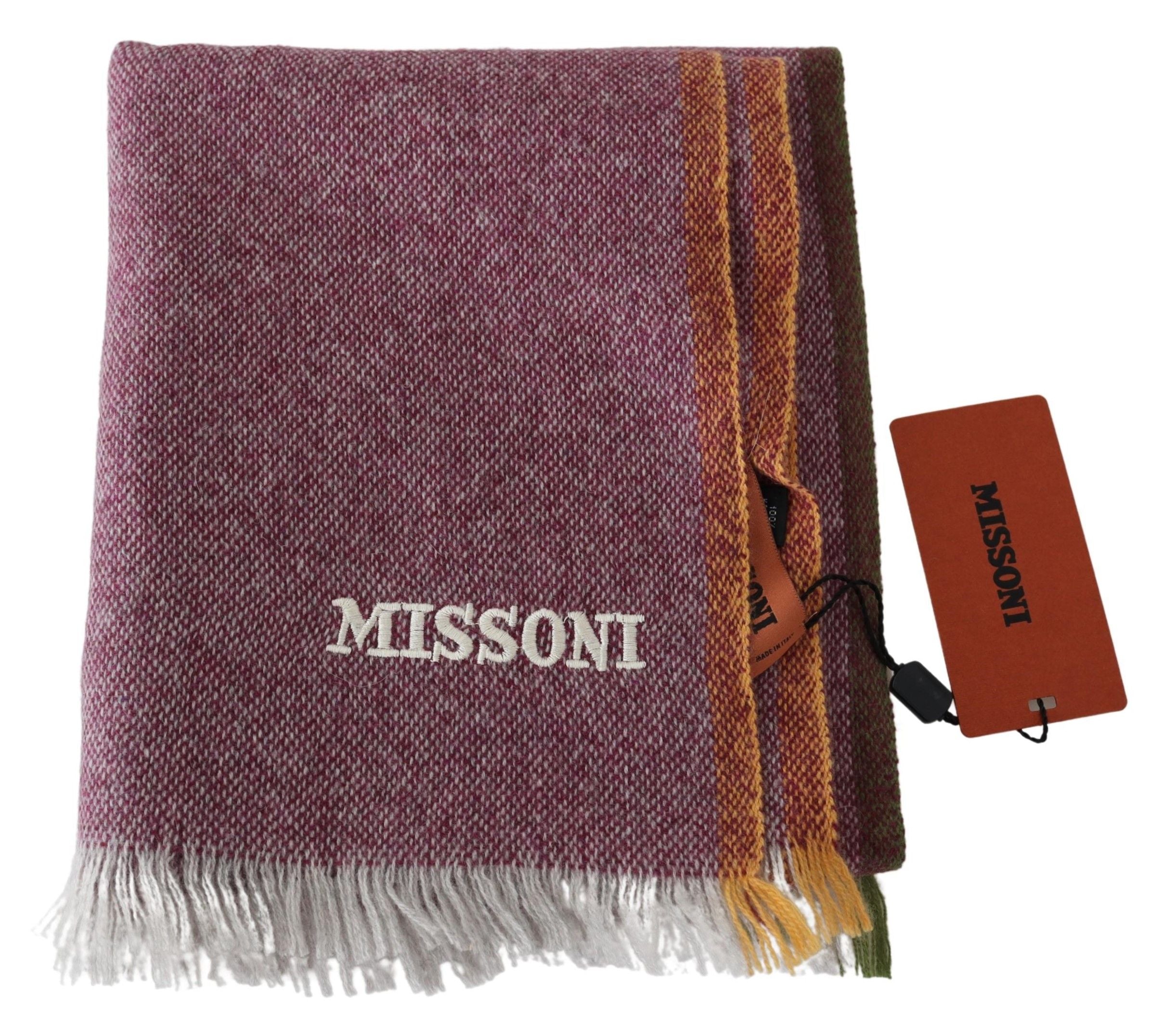 Missoni Chic Écharpe en cachemire marron avec logo brodé