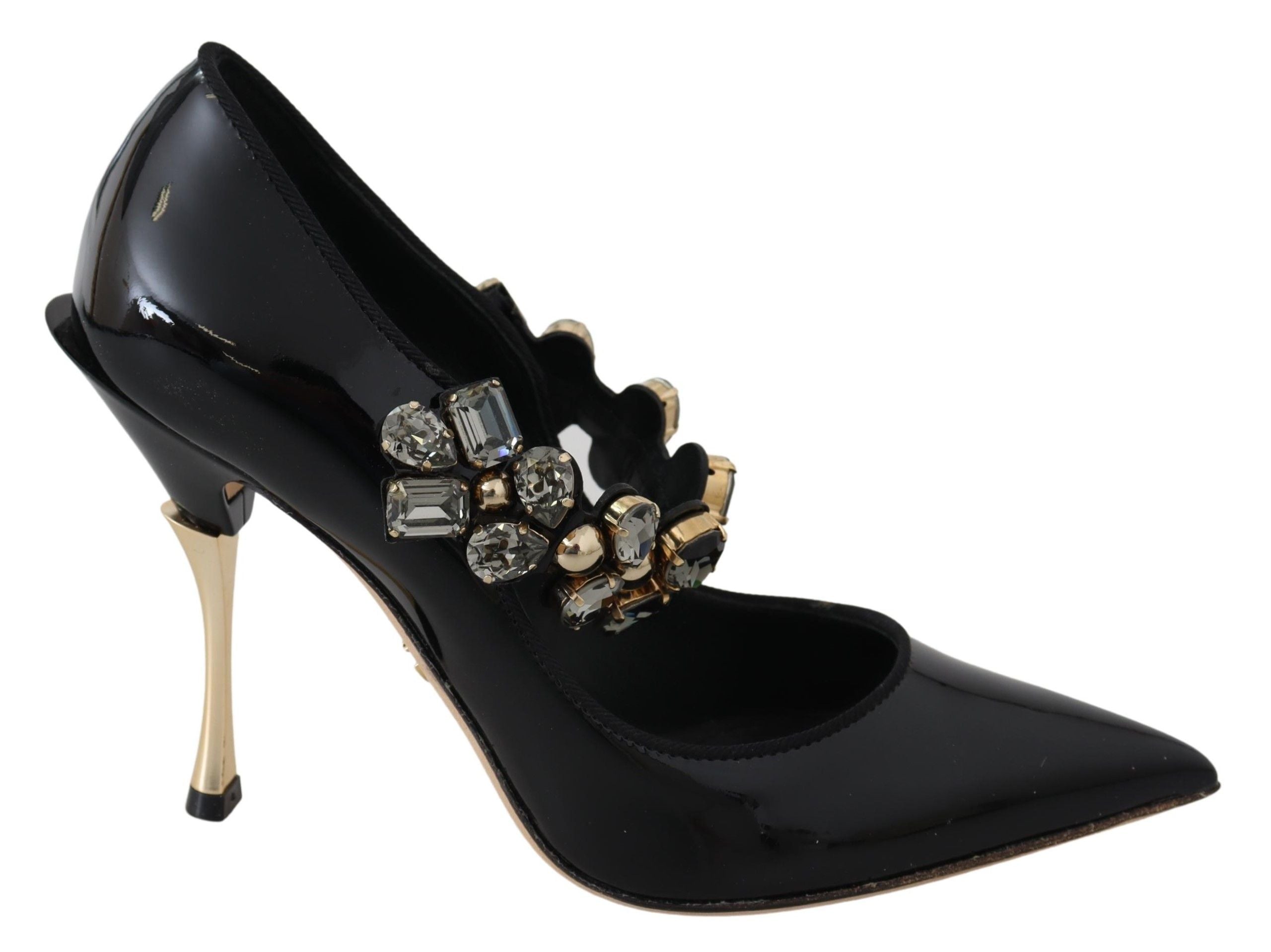 Dolce &amp; Gabbana Élégantes escarpins en cuir noir et cristal