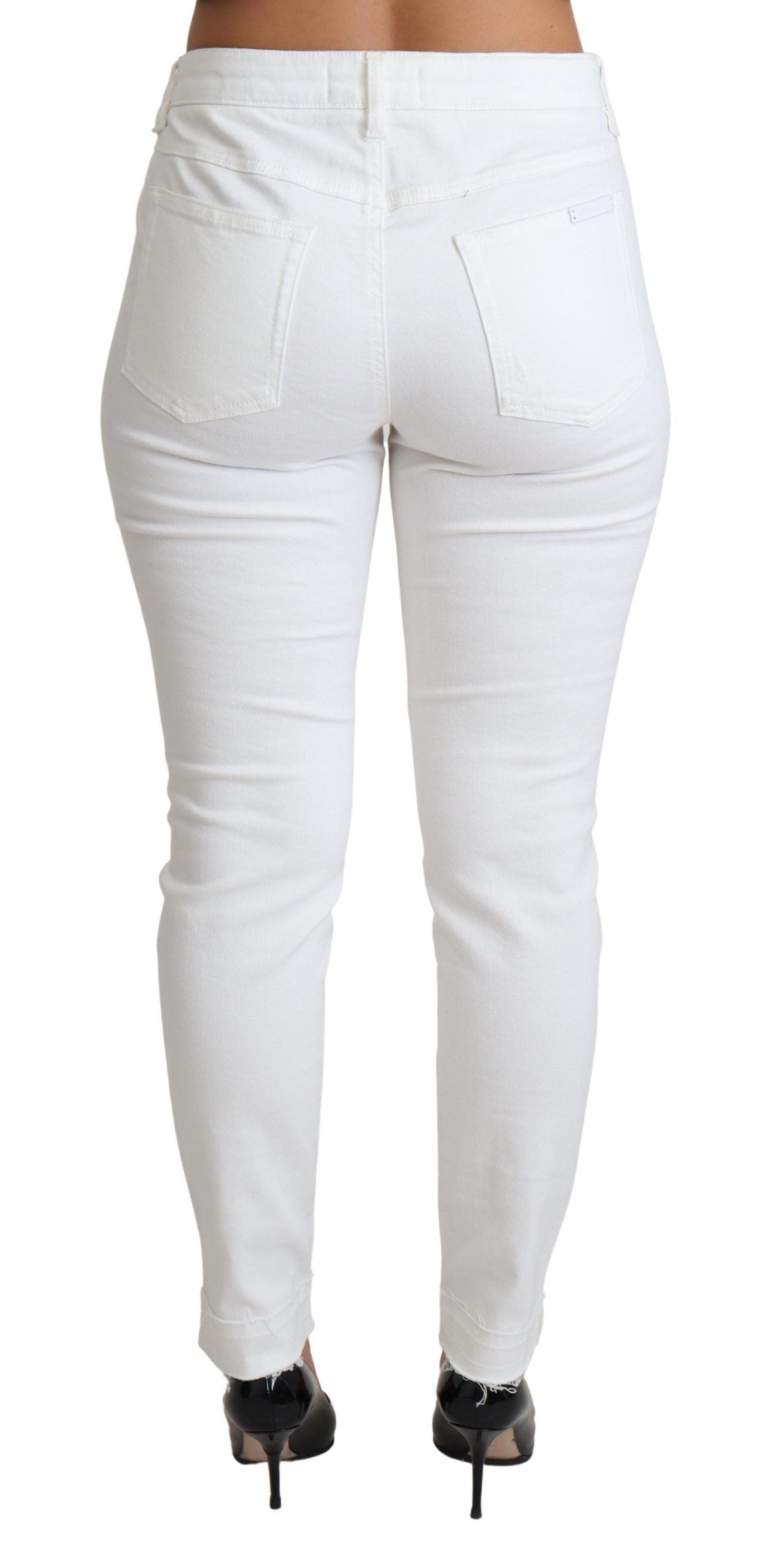 Dolce &amp; Gabbana Chic Jean de créateur blanc taille moyenne