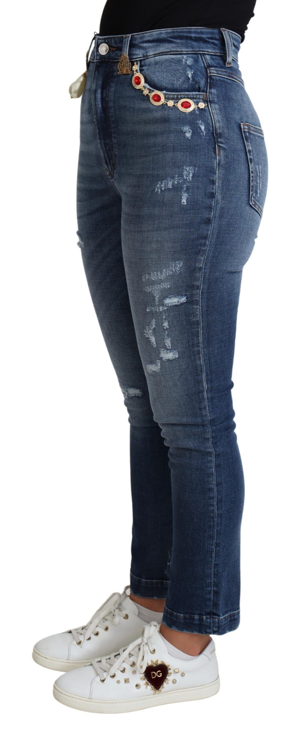 Dolce &amp; Gabbana Jean skinny taille haute orné