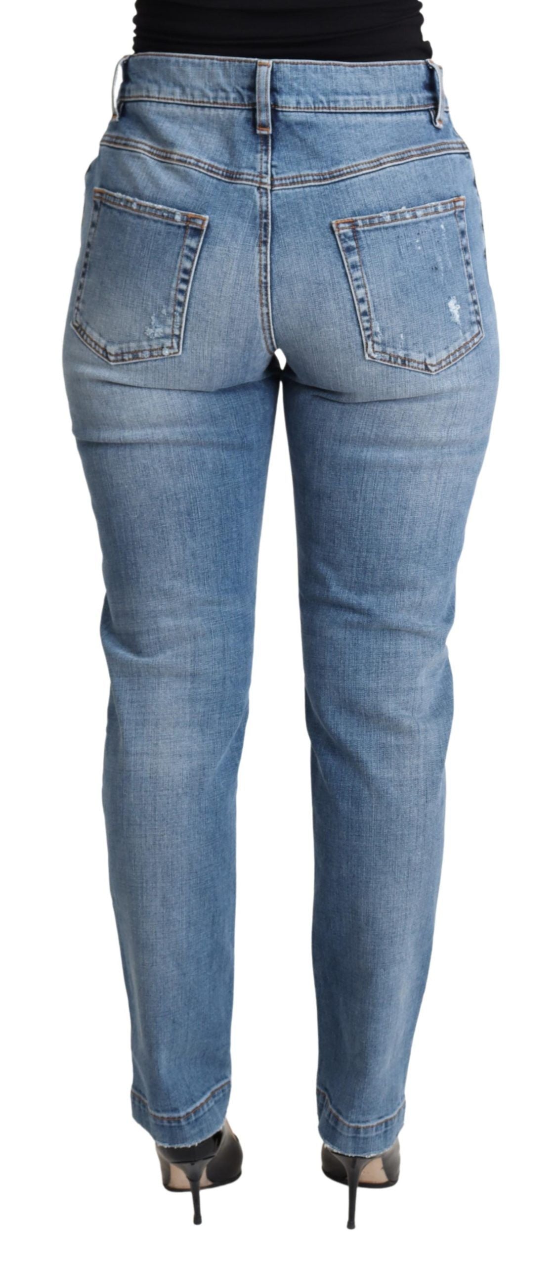 Dolce &amp; Gabbana Chic Jean skinny taille haute en lambeaux