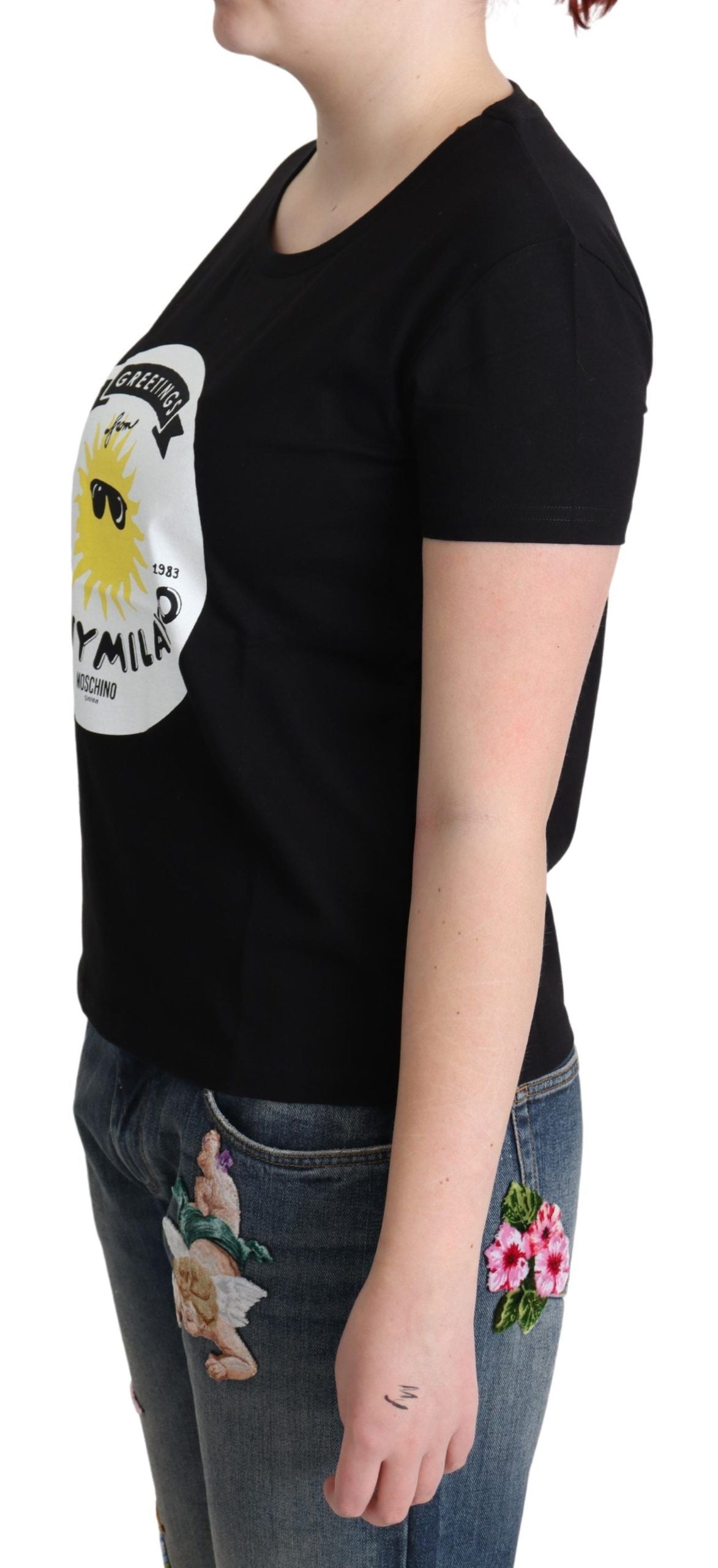 Chic Moschino Cotton Tee with Milano Print