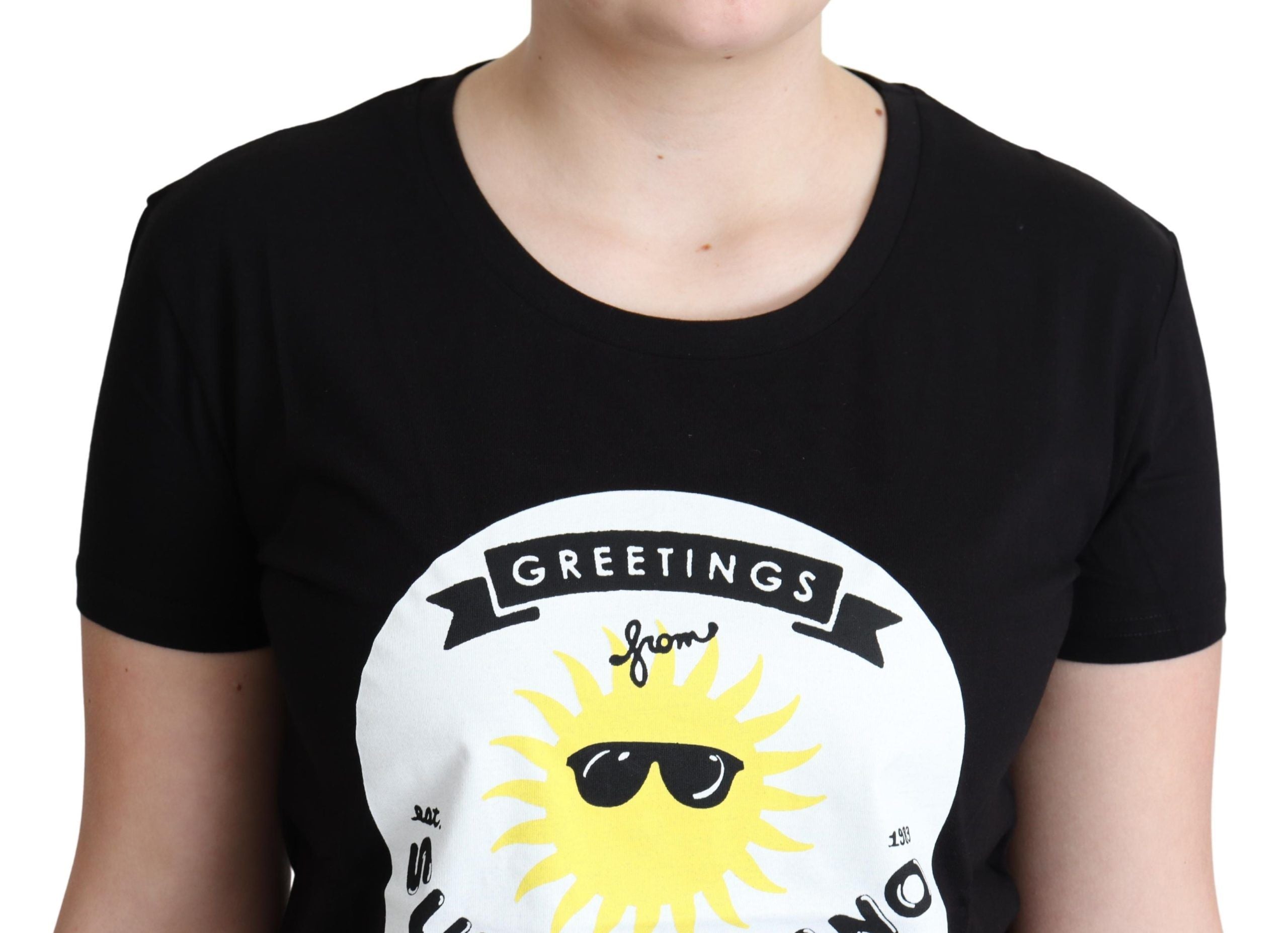 T-shirt chic en coton Moschino avec imprimé Milano