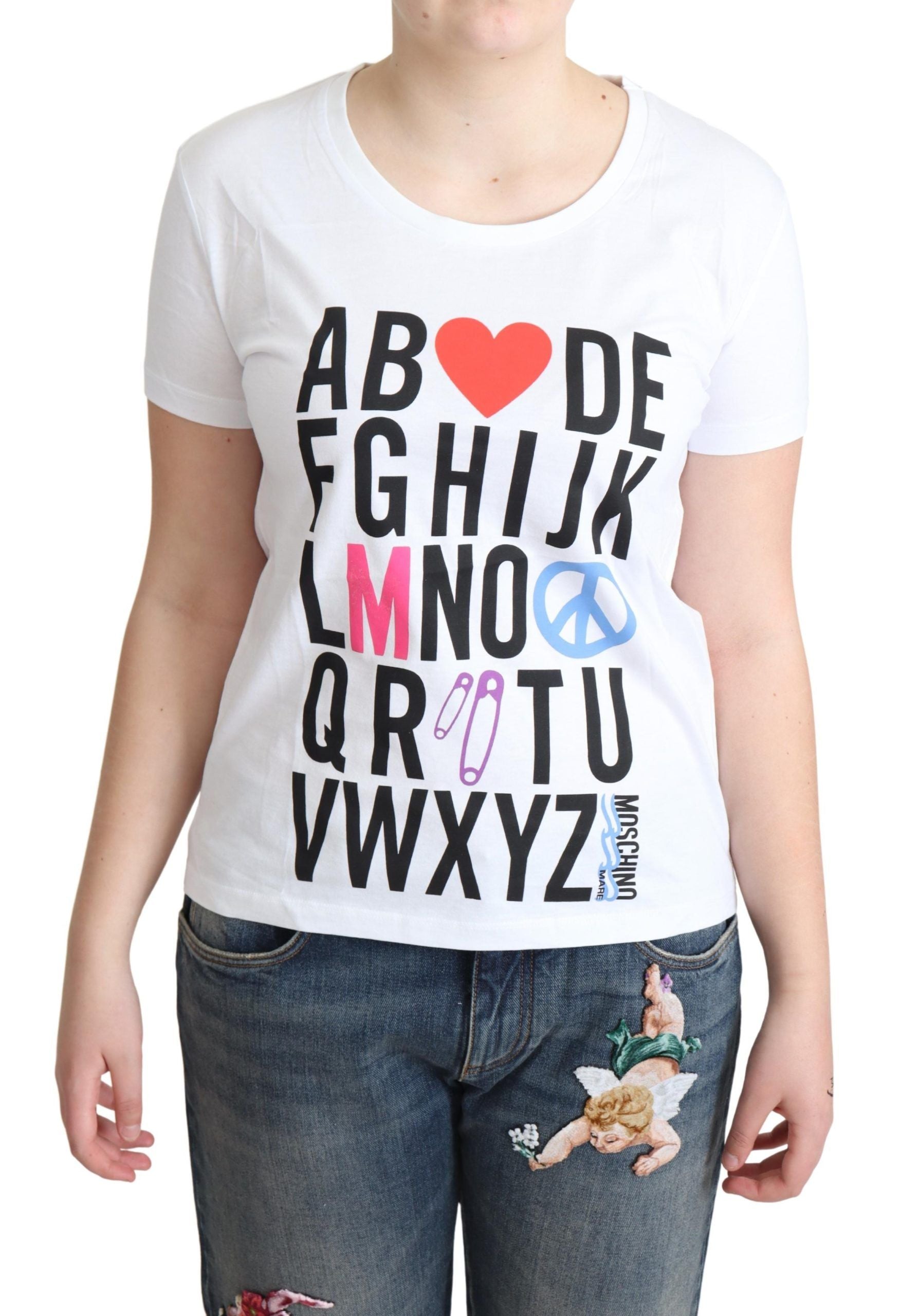 Moschino Chic T-shirt en coton imprimé alphabet