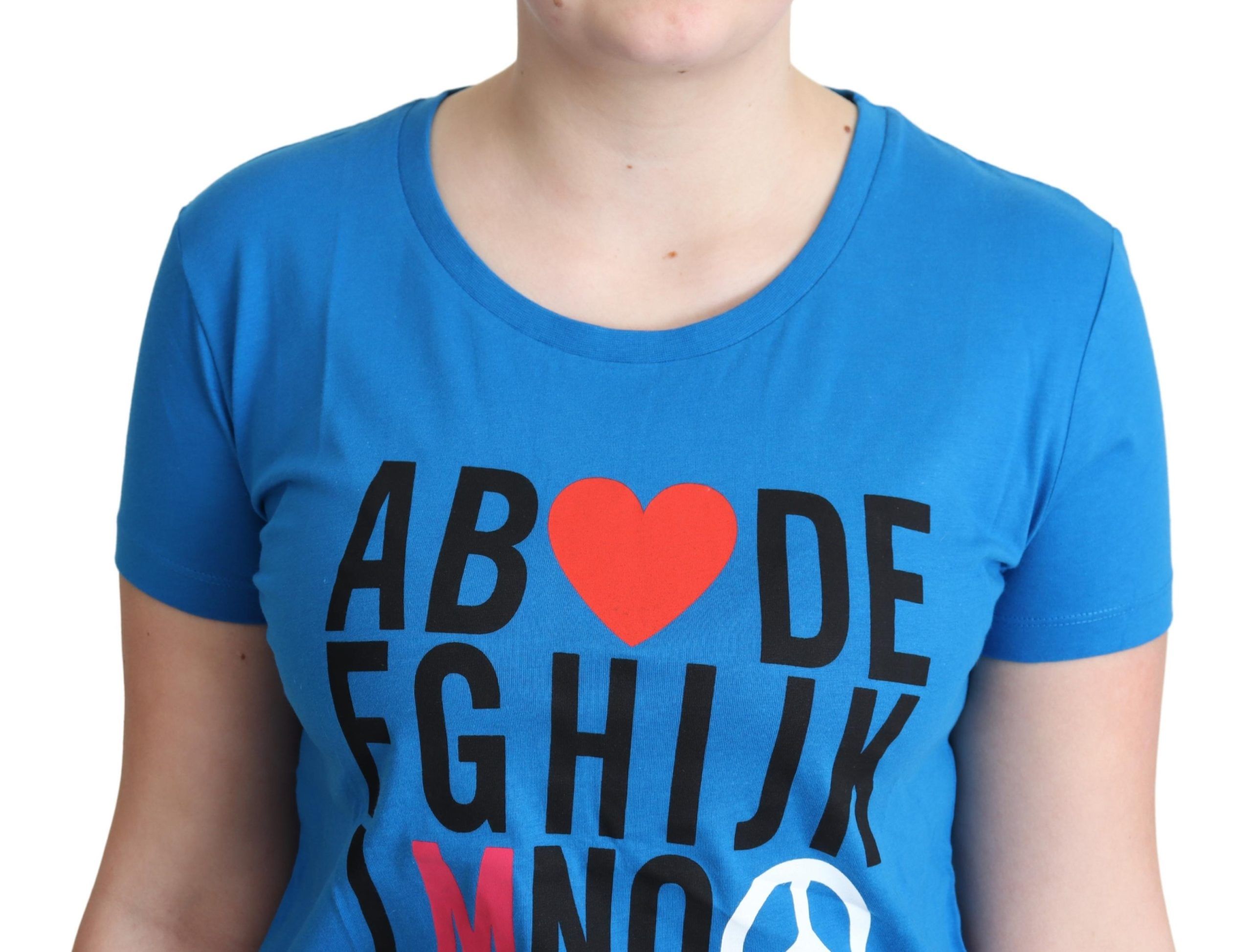 T-shirt en coton Moschino Chic Alphabet en bleu