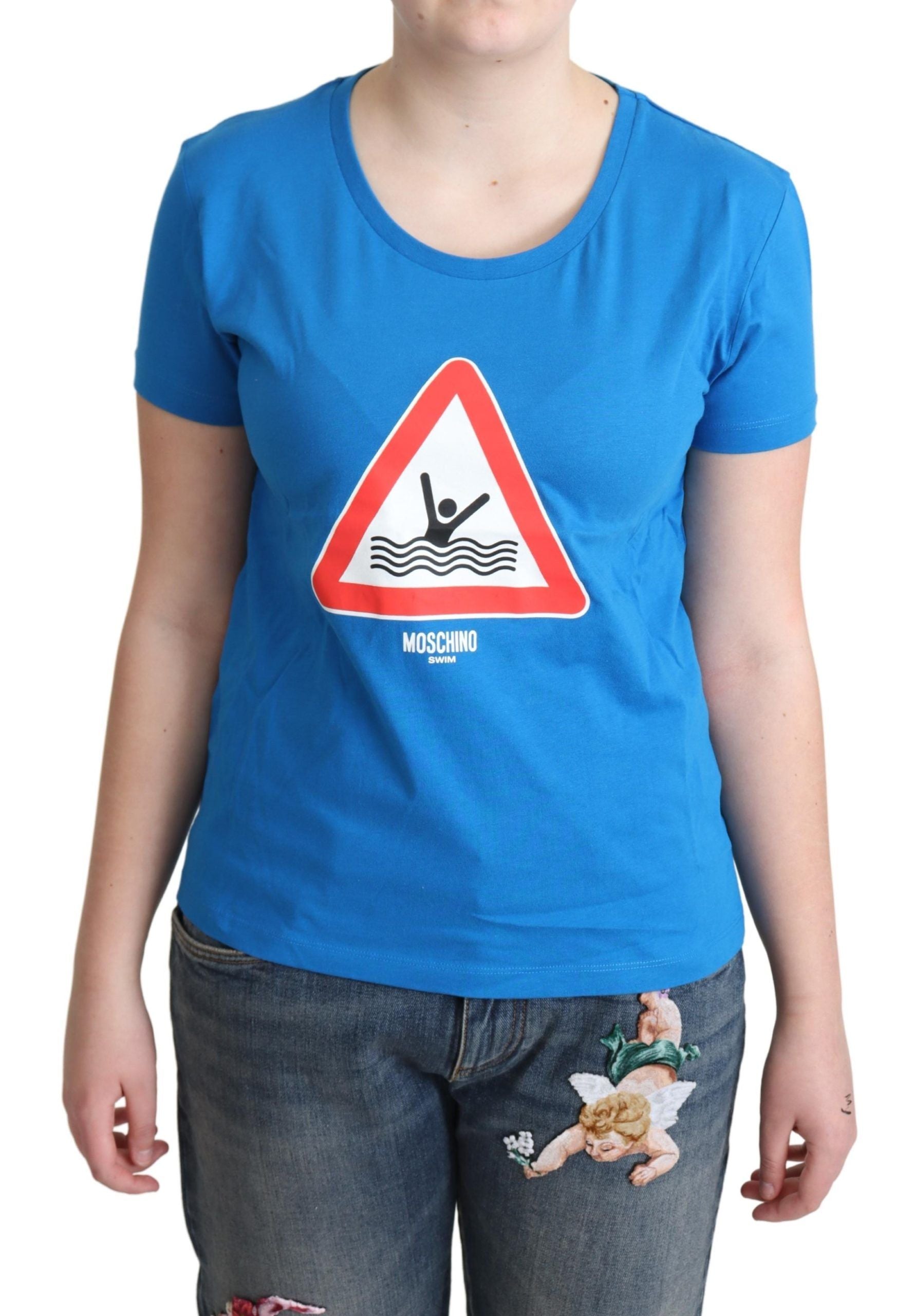 Moschino Chic T-shirt en coton graphique triangle