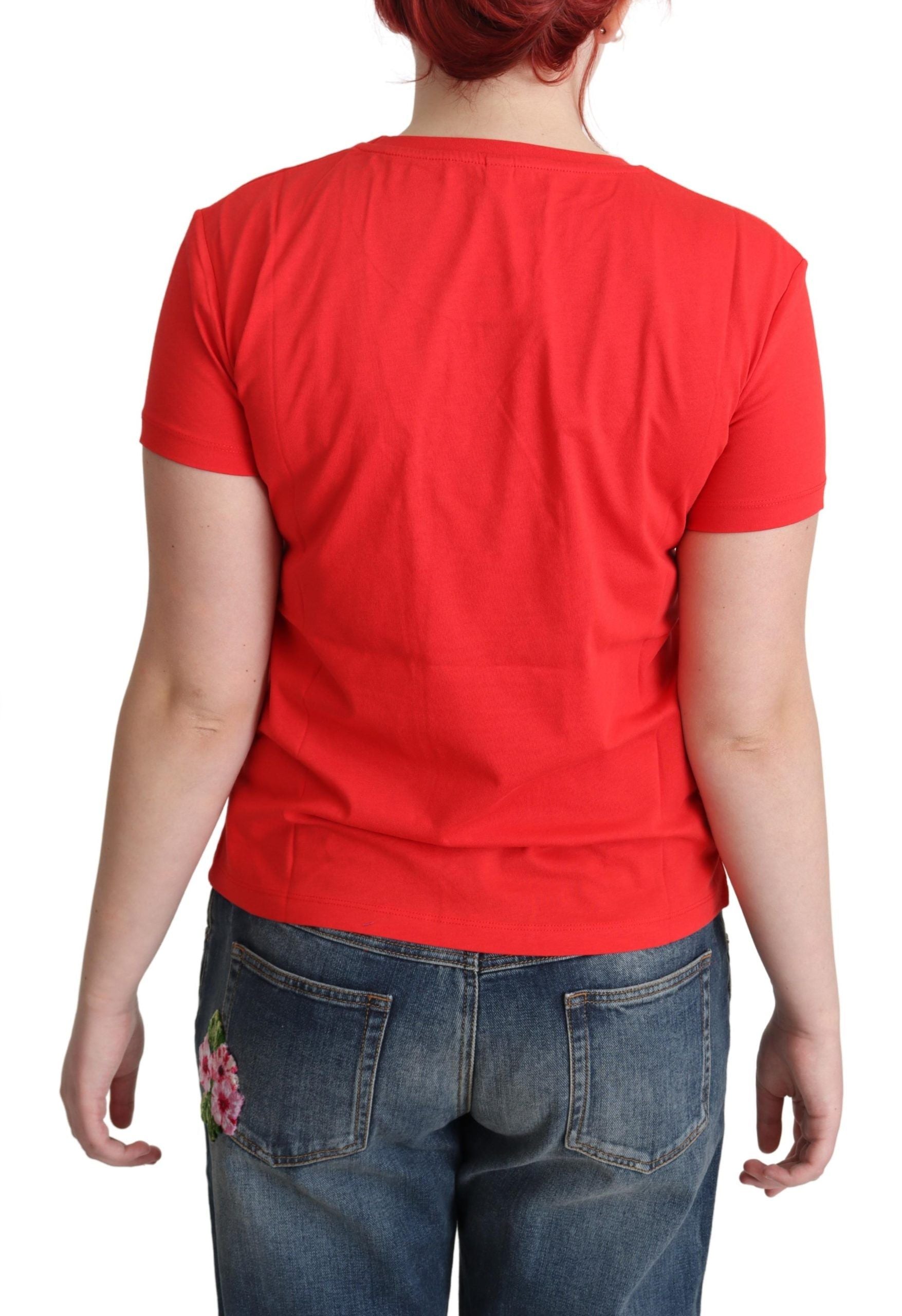 Moschino Chic T-shirt en coton graphique rouge