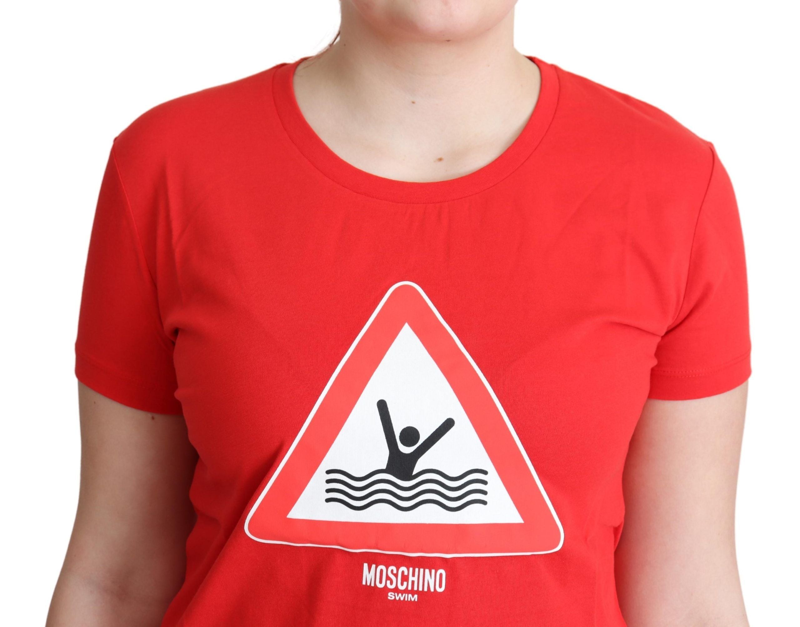 Moschino Chic T-shirt en coton graphique rouge