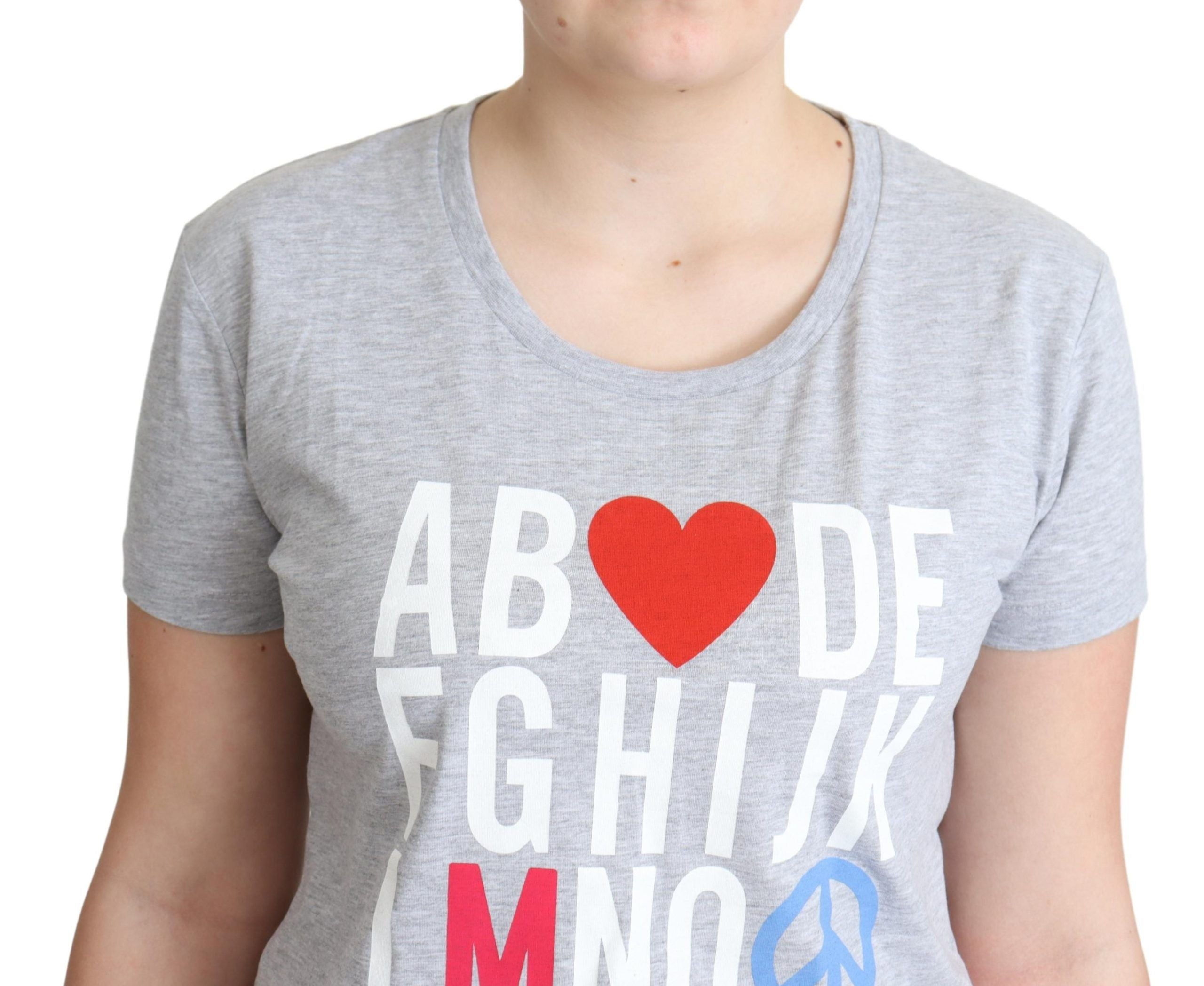 Moschino T-shirt élégant en coton imprimé alphabet