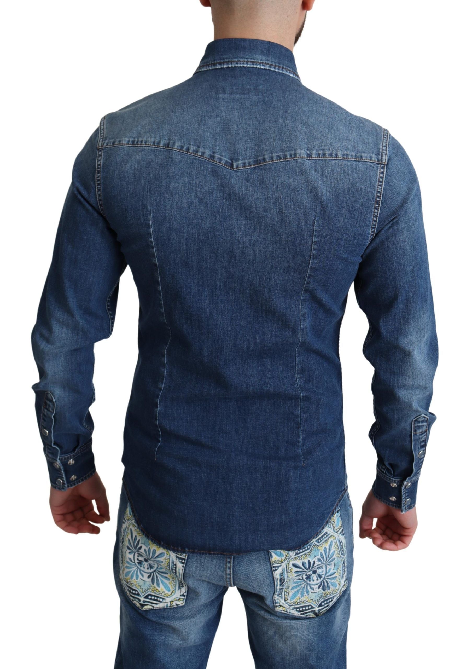 Dolce &amp; Gabbana Chemise décontractée à manches longues en denim élégant