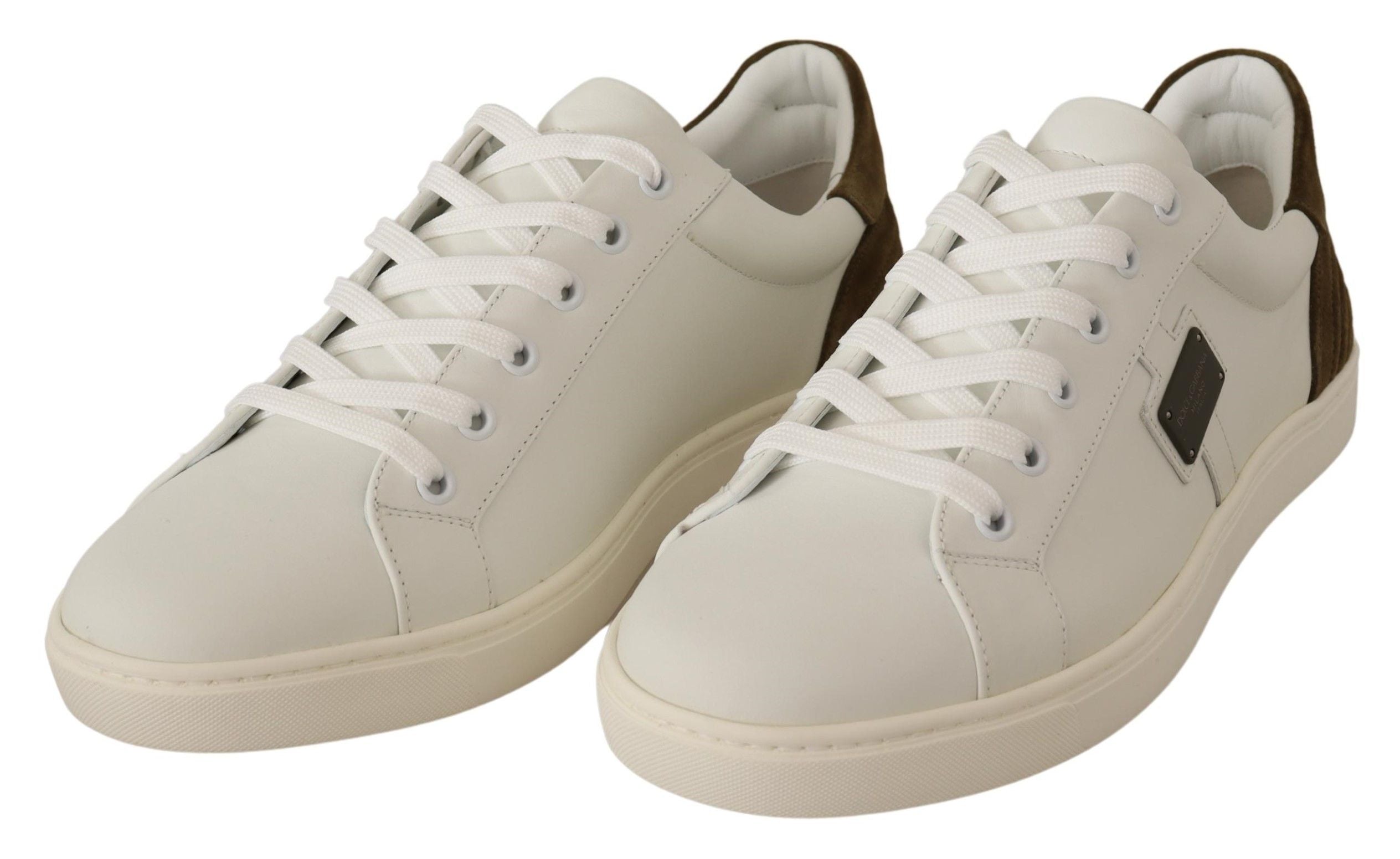 Dolce &amp; Gabbana Chic Baskets en cuir blanc pour homme