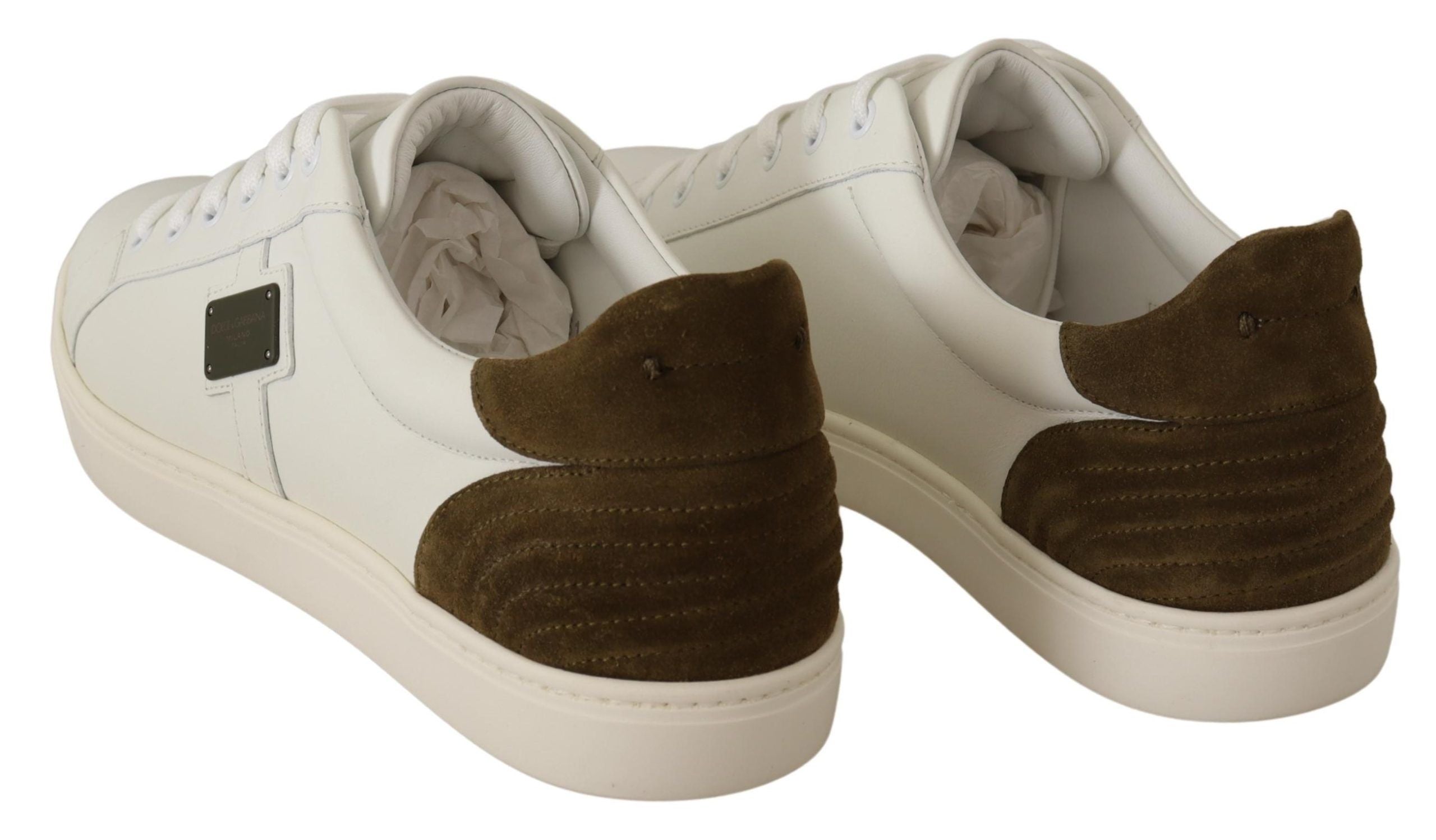 Dolce &amp; Gabbana Chic Baskets en cuir blanc pour homme