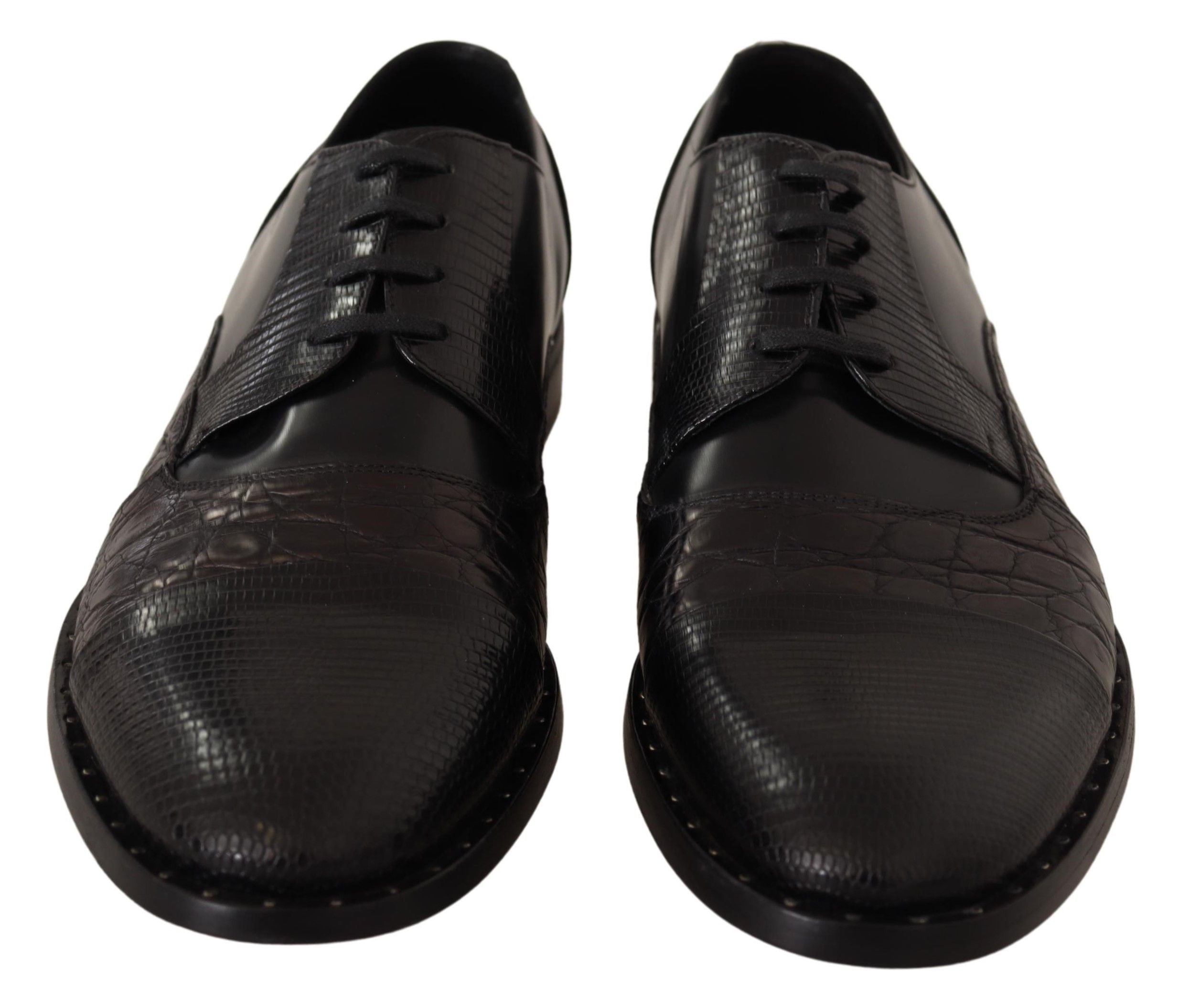 Dolce &amp; Gabbana Élégant Derby Noir Oxford Wingtips