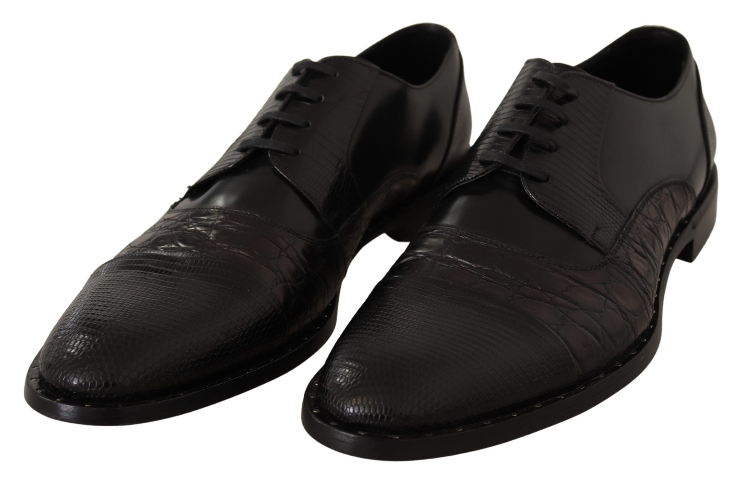 Dolce &amp; Gabbana Élégant Derby Noir Oxford Wingtips