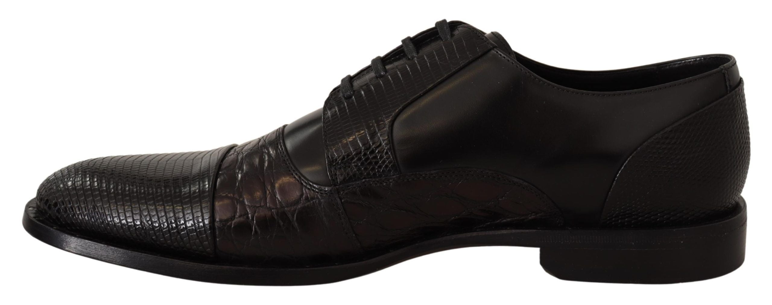 Dolce &amp; Gabbana Élégant Derby Noir Oxford Wingtips