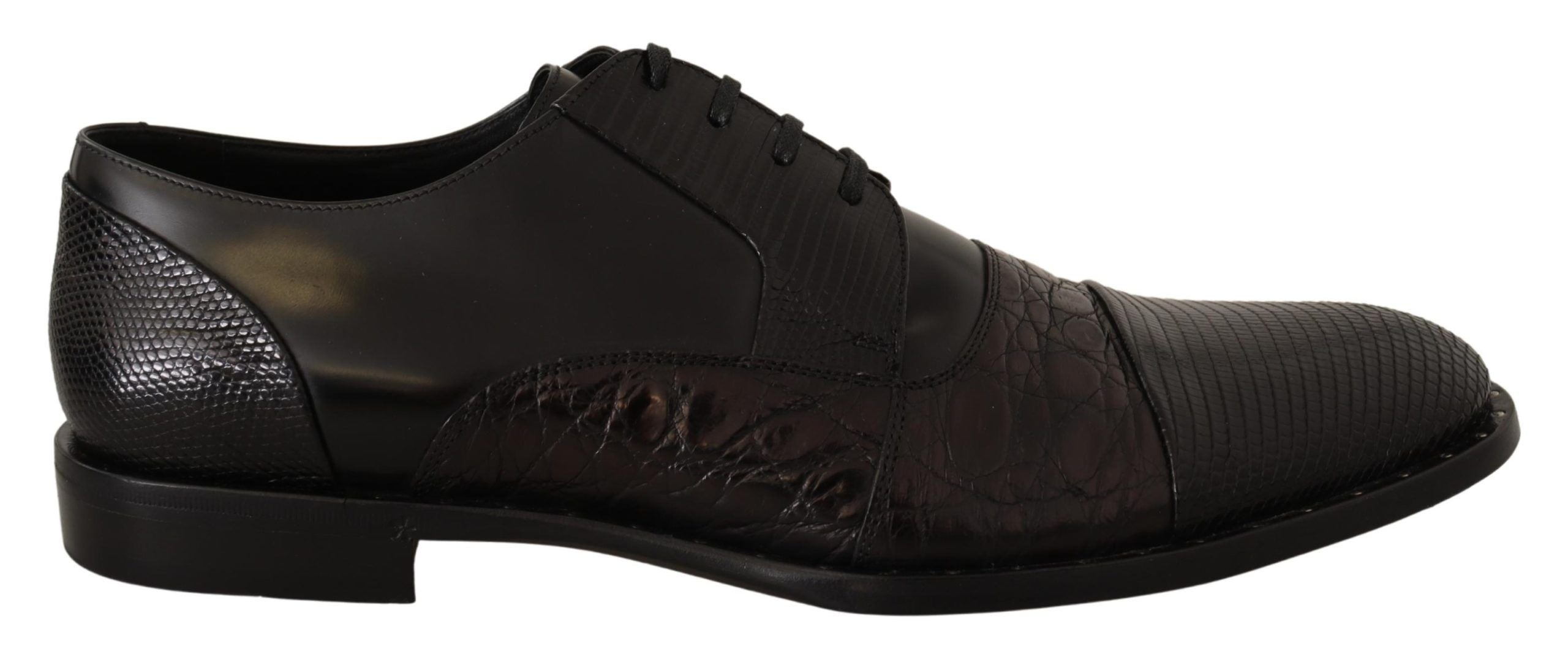 Dolce &amp; Gabbana Élégant Derby Noir Oxford Wingtips