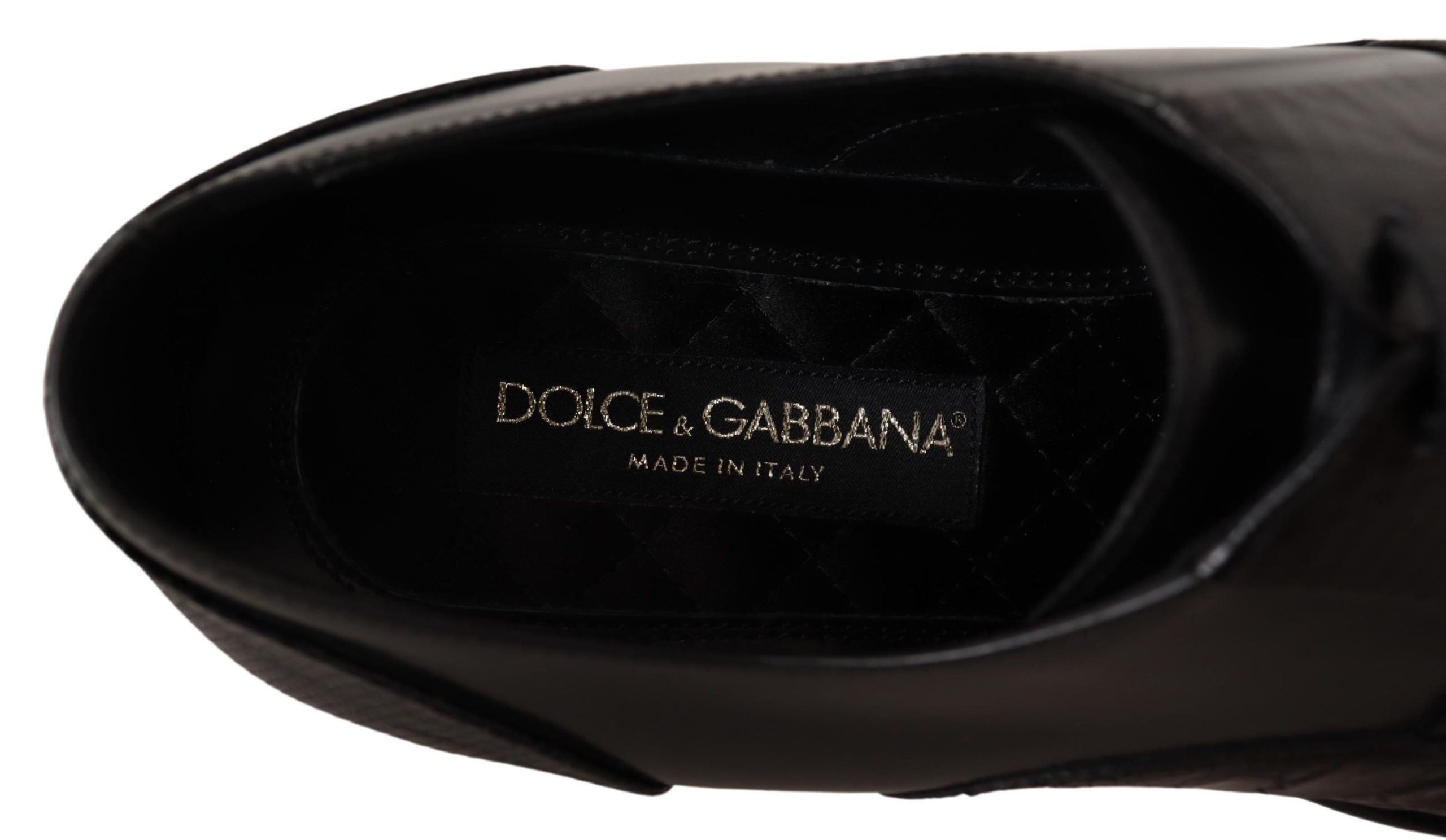 Dolce &amp; Gabbana Élégant Derby Noir Oxford Wingtips