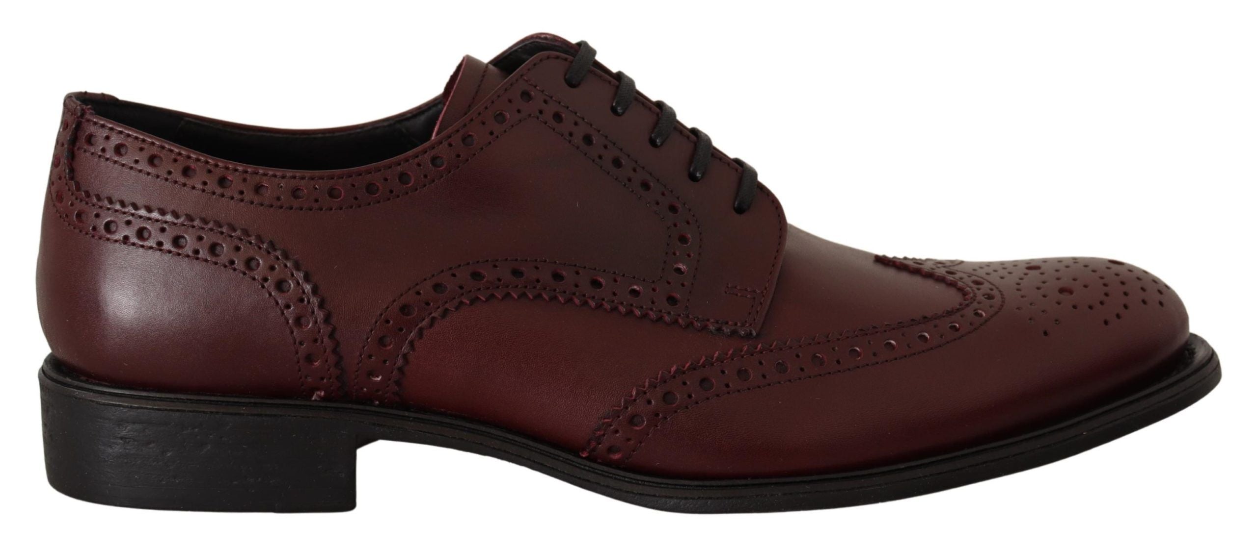 Dolce &amp; Gabbana Élégantes chaussures derby en cuir bordeaux