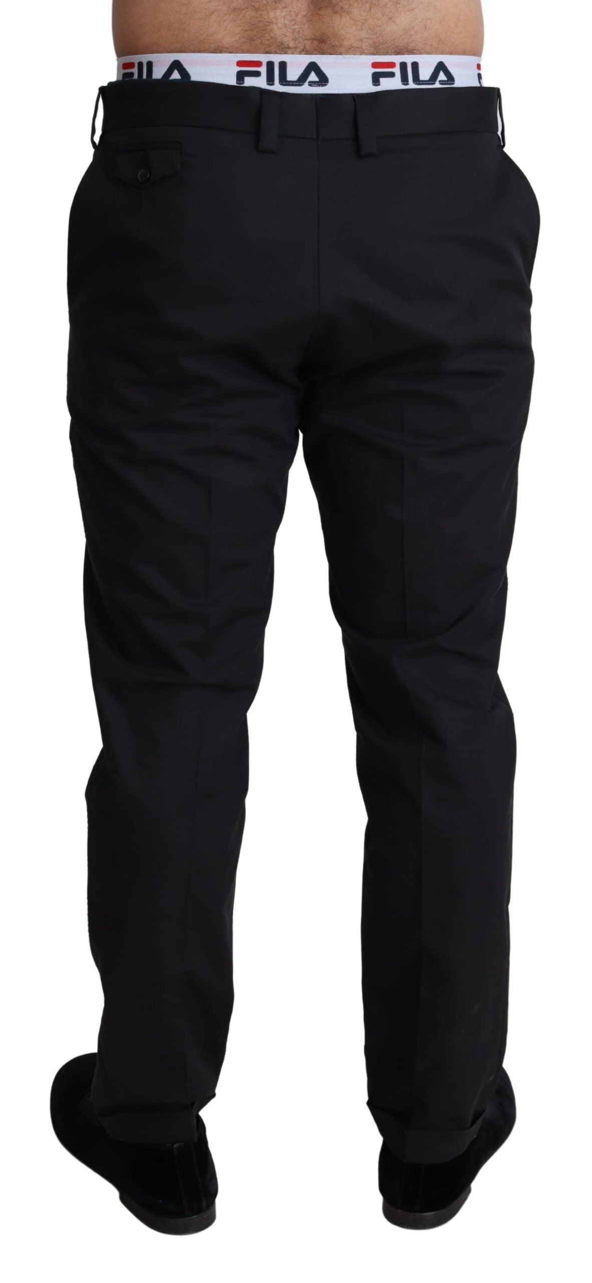 Dolce &amp; Gabbana Pantalon élégant en coton stretch noir