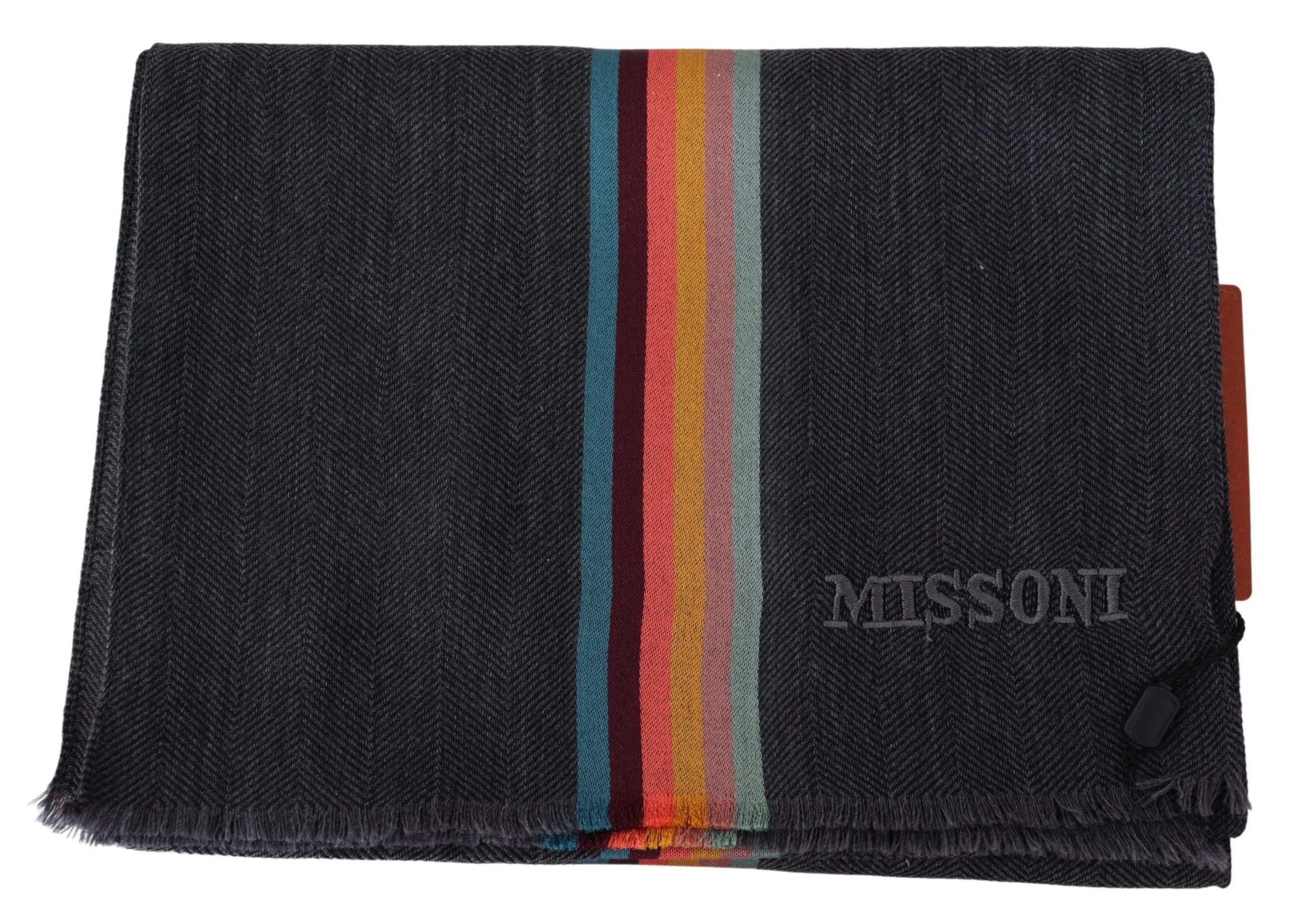 Missoni Écharpe rayée élégante en laine et soie mélangées