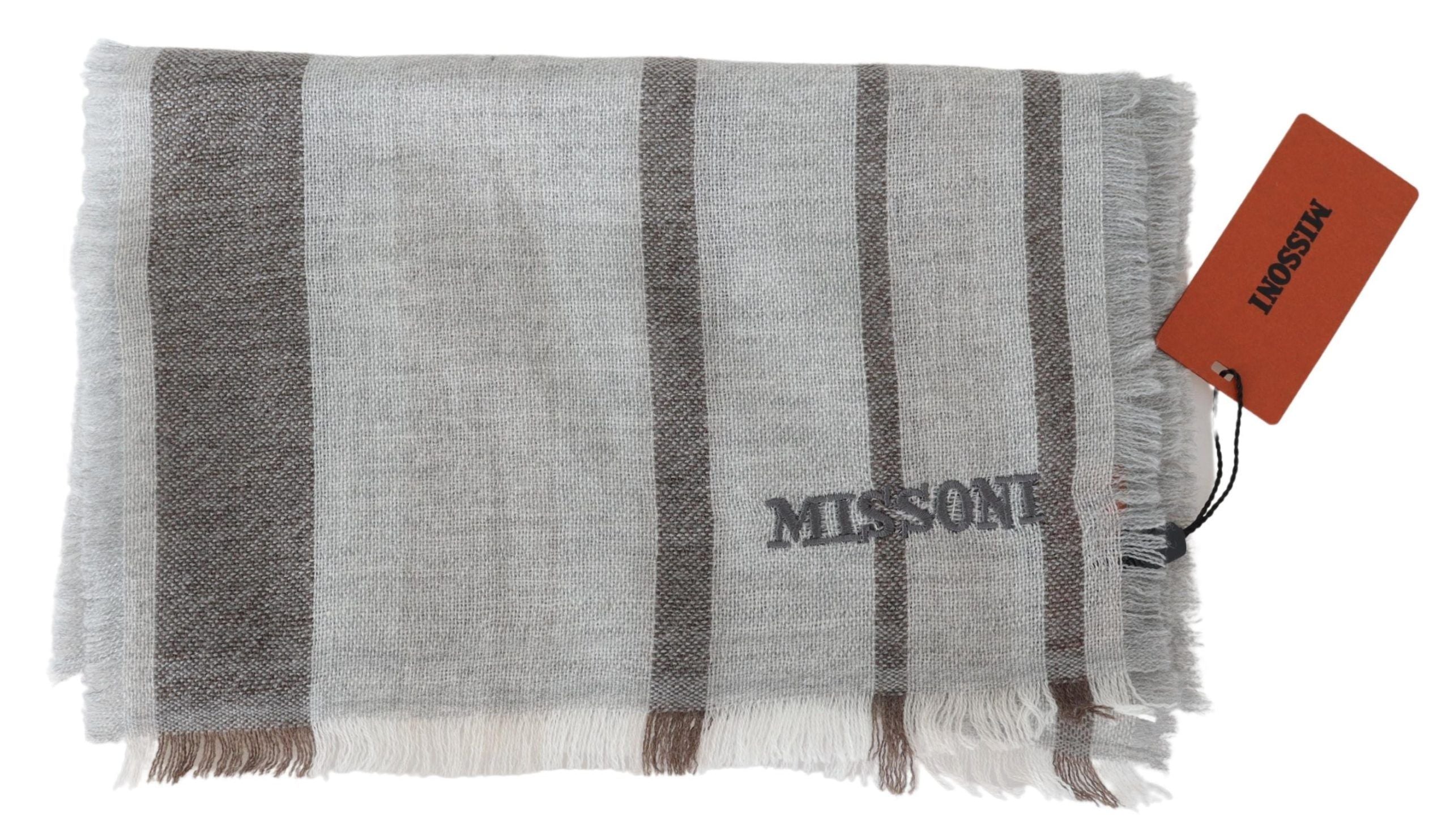 Missoni Écharpe à franges en laine multicolore unisexe