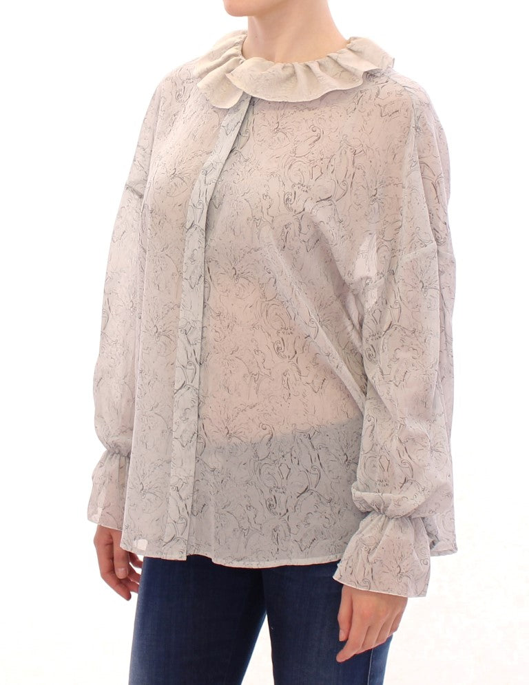 Vika Gazinskaya Blouse tunique élégante en coton bleu