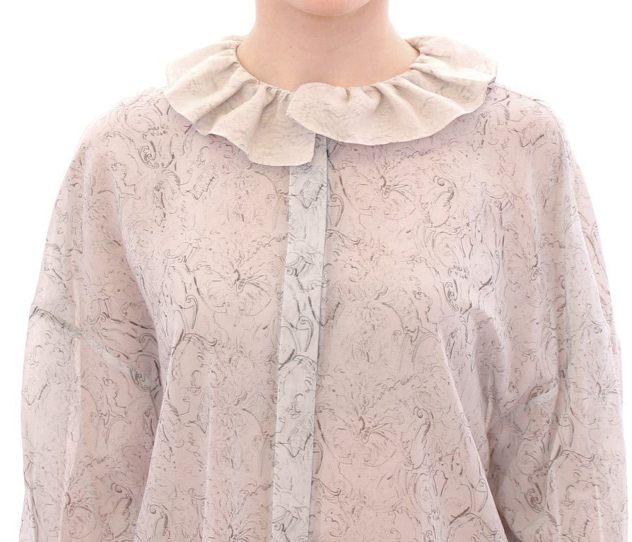 Vika Gazinskaya Blouse tunique élégante en coton bleu