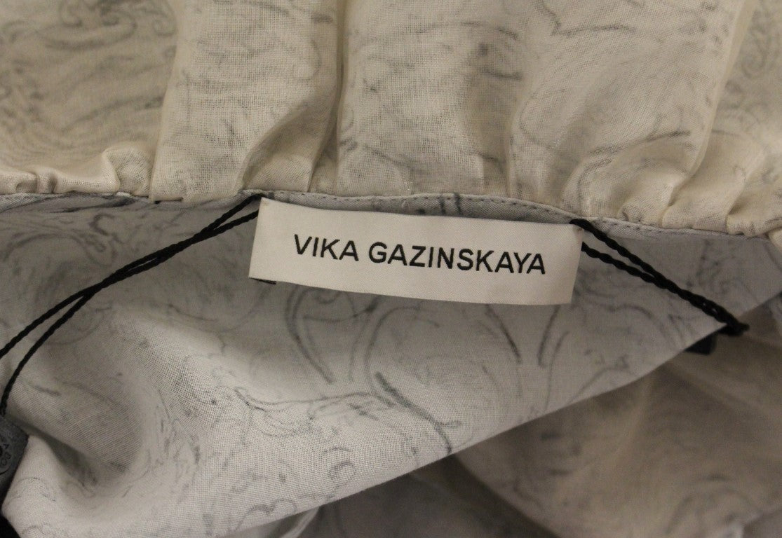 Vika Gazinskaya Blouse tunique élégante en coton bleu