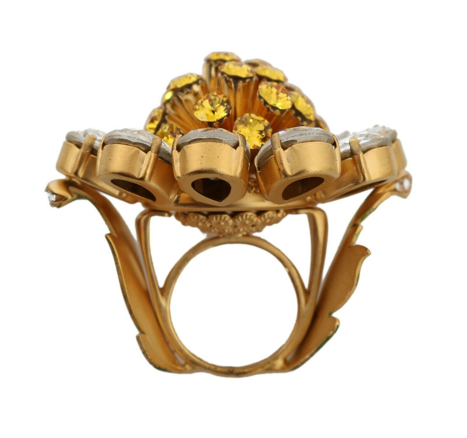 Dolce &amp; Gabbana Bague de déclaration de fleur en cristal Taille US 7,5