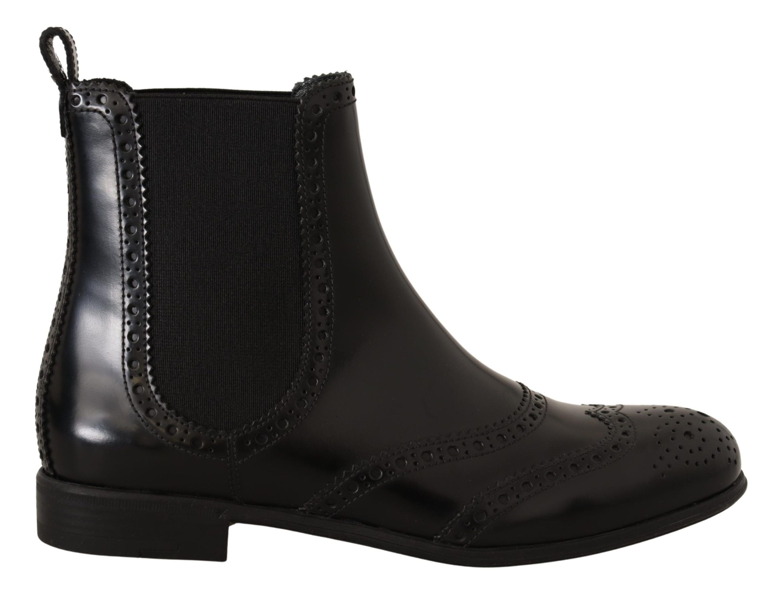 Dolce &amp; Gabbana élégantes bottes Oxford noires à bout d'aile à la cheville