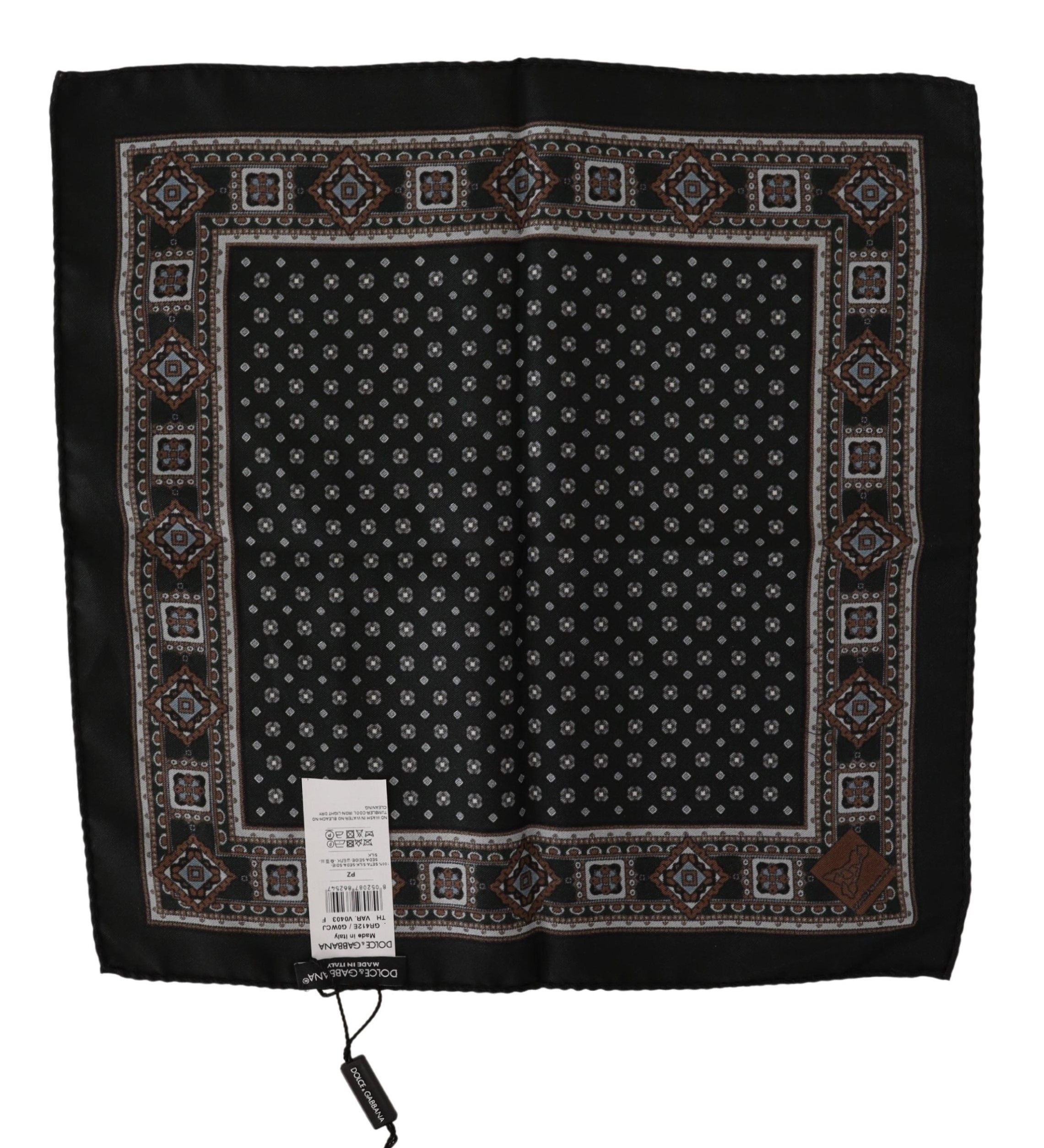 Dolce & Gabbana Elegant Black Silk Pocket Square