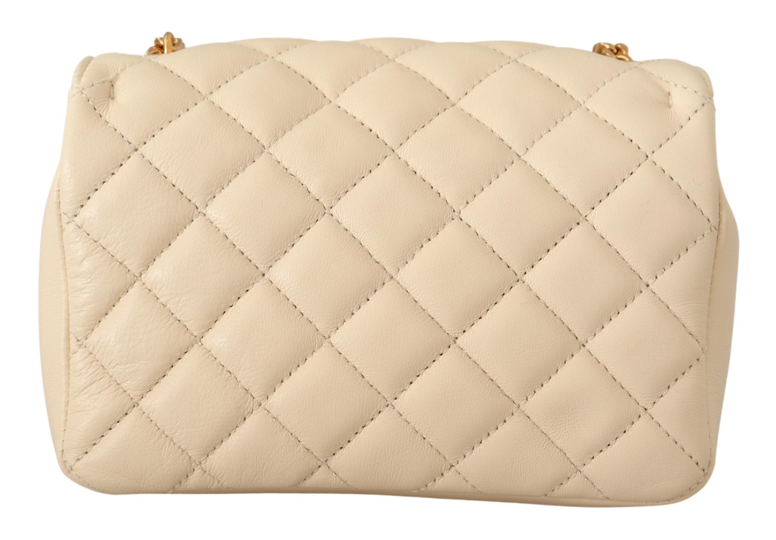 Versace Sac à bandoulière chic en cuir nappa en blanc pureté