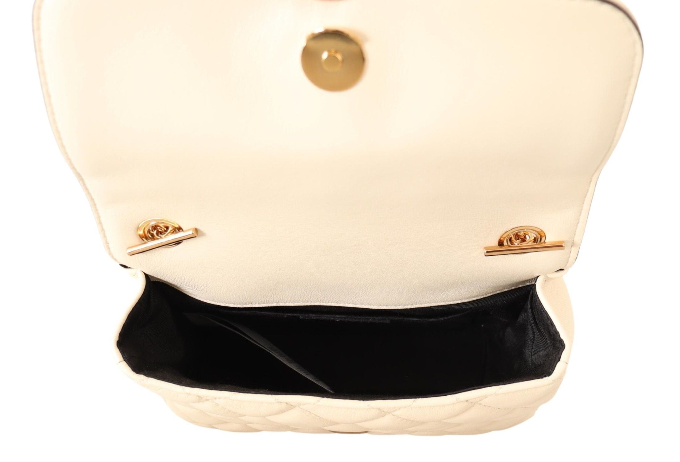 Versace Sac à bandoulière chic en cuir nappa en blanc pureté