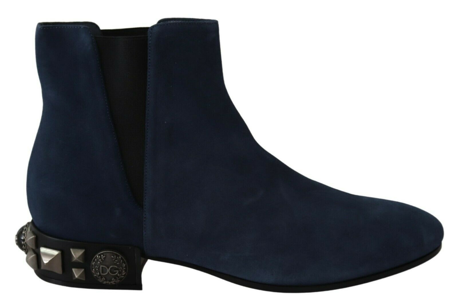 Dolce &amp; Gabbana Chic Bottes mi-mollet en daim bleu avec détails clous