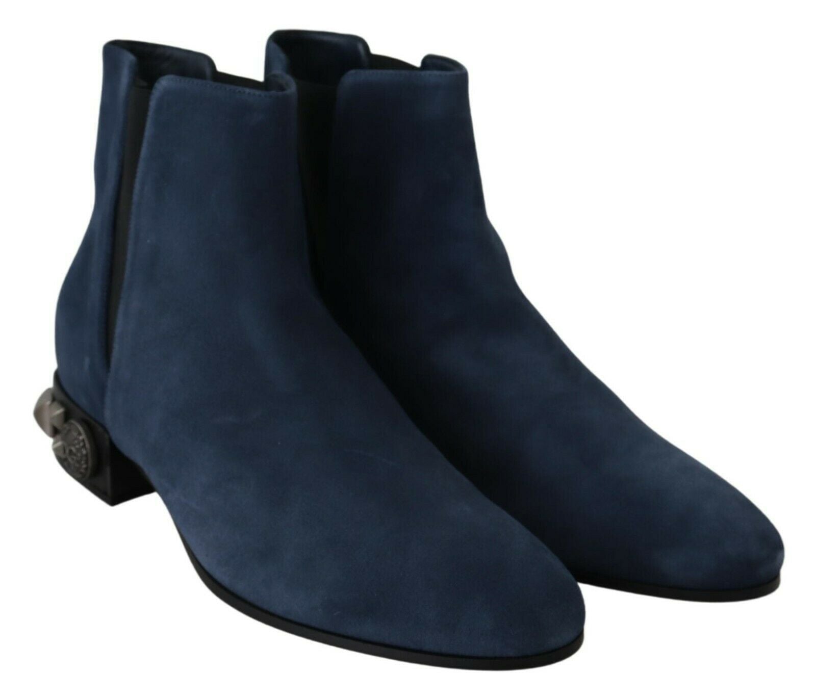 Dolce &amp; Gabbana Chic Bottes mi-mollet en daim bleu avec détails clous