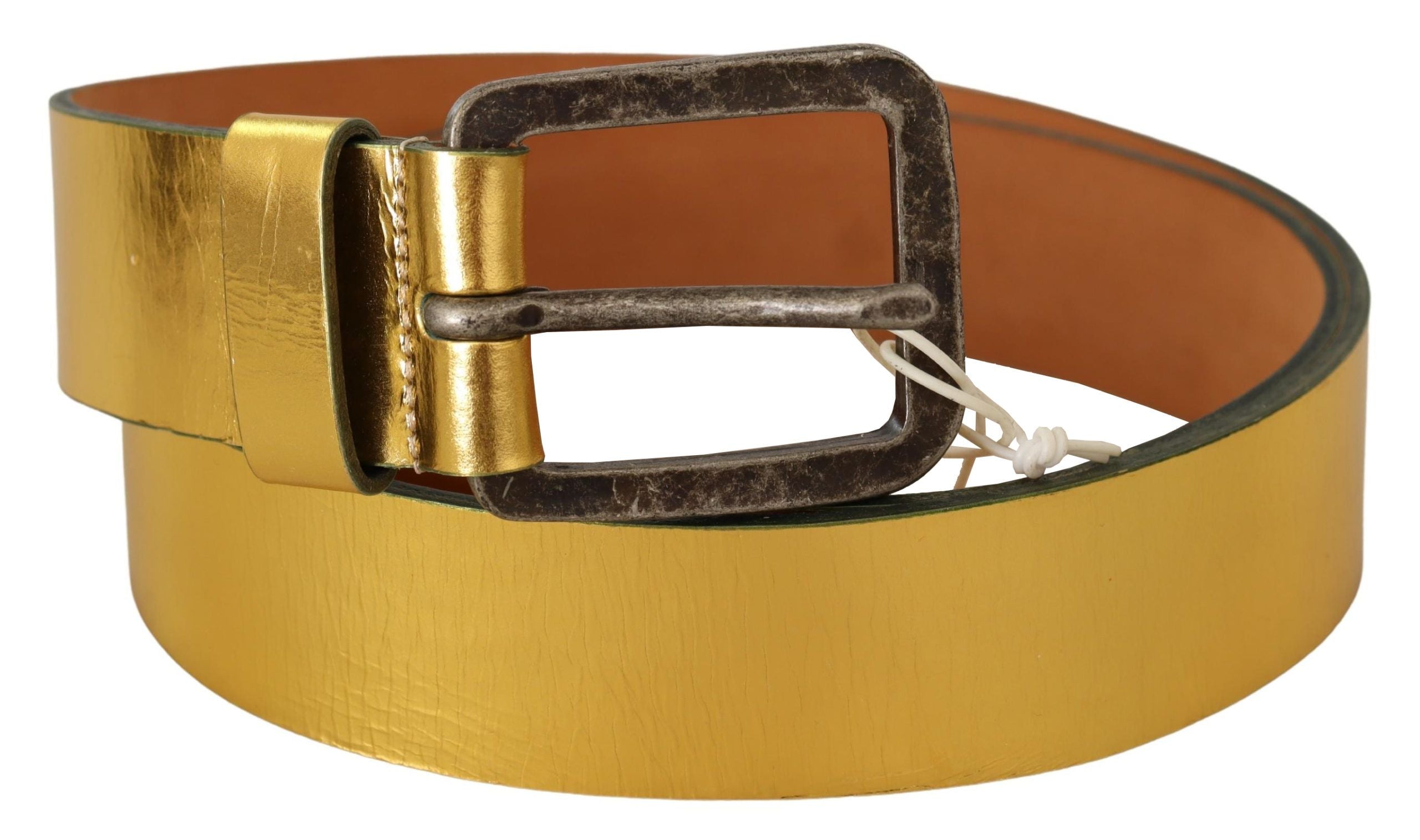 Ceinture pour homme en cuir véritable doré élégant John Galliano