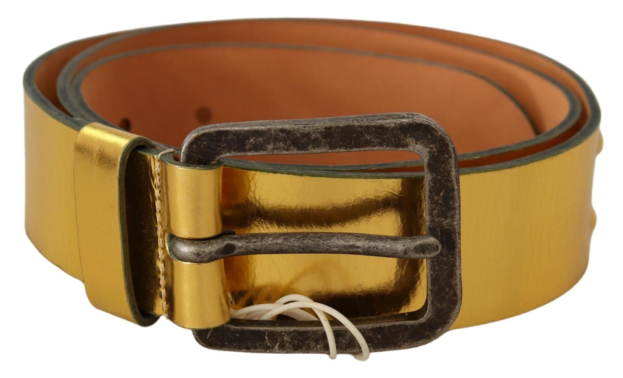 Ceinture pour homme en cuir véritable doré élégant John Galliano