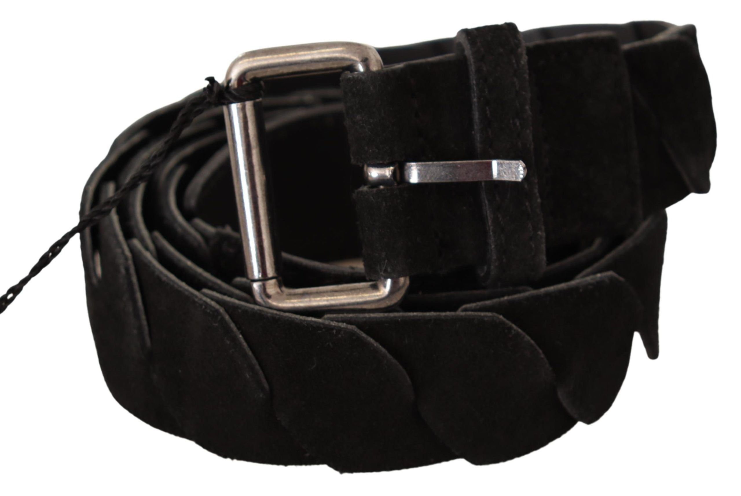 GF Ferre Elegant Black Waist Belt with Metal Buckle