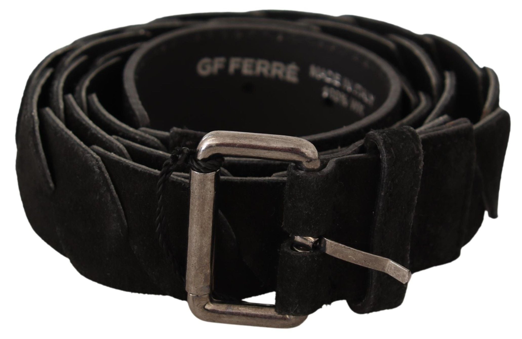 GF Ferre Ceinture noire élégante avec boucle en métal