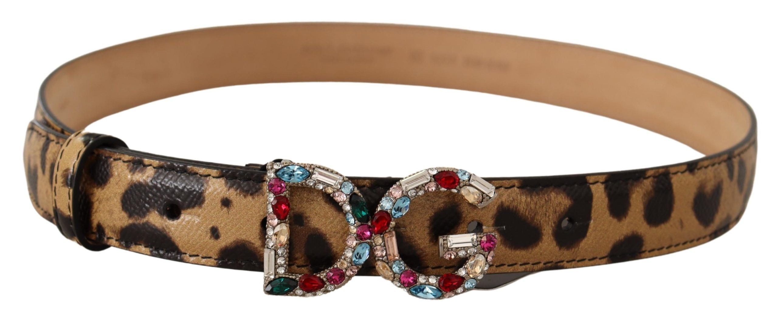 Dolce &amp; Gabbana Ceinture léopard élégante ornée de cristaux