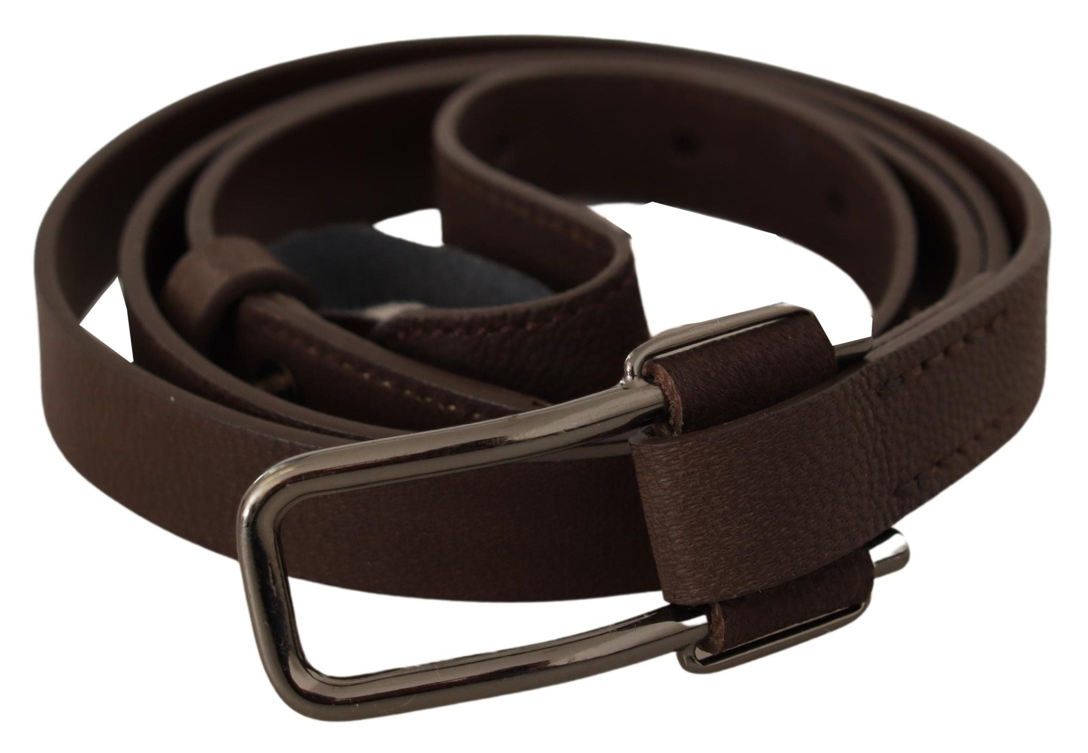 Costume National Ceinture tendance marron élégante avec boucle argentée