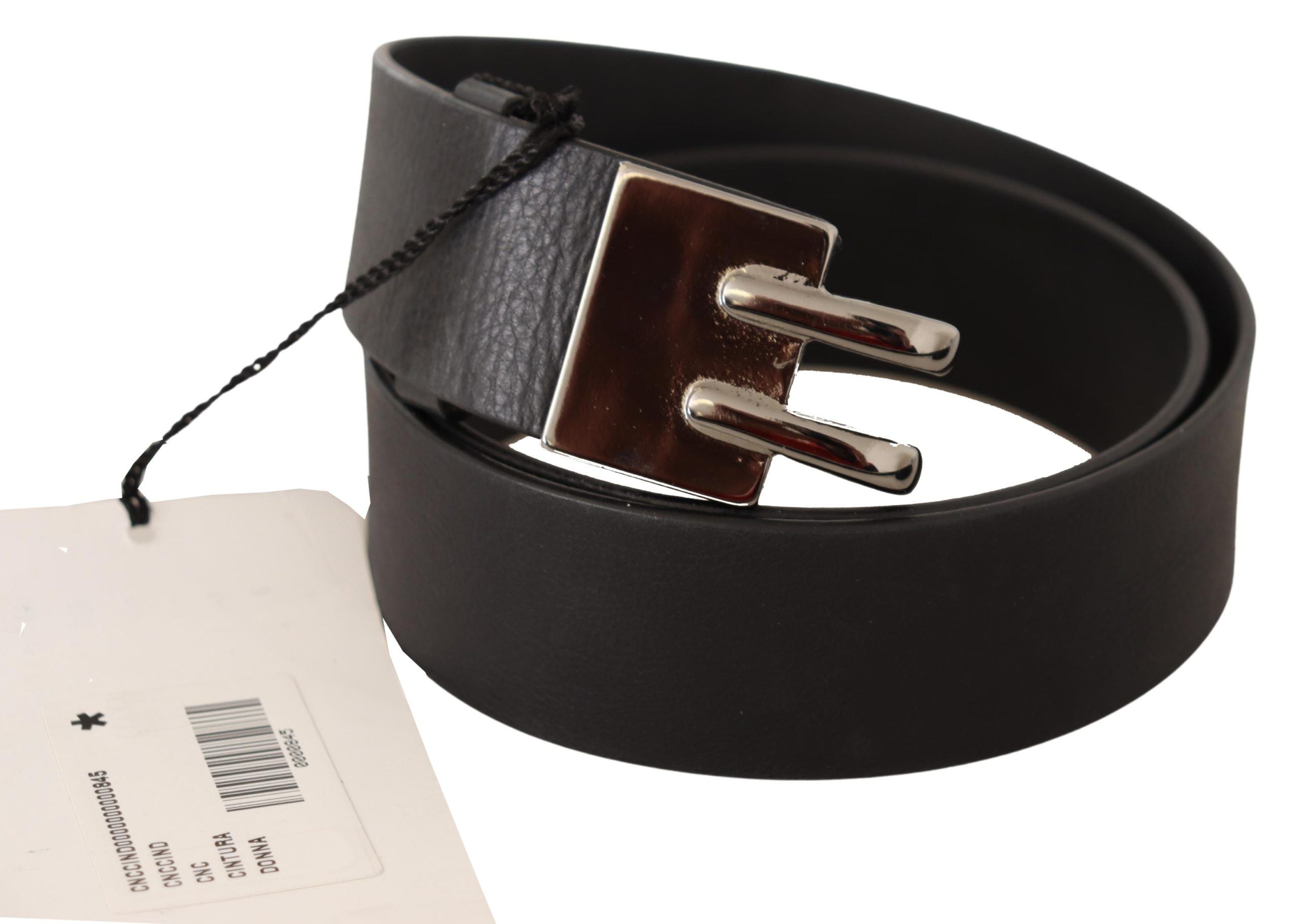 Costume National Ceinture élégante en cuir noir