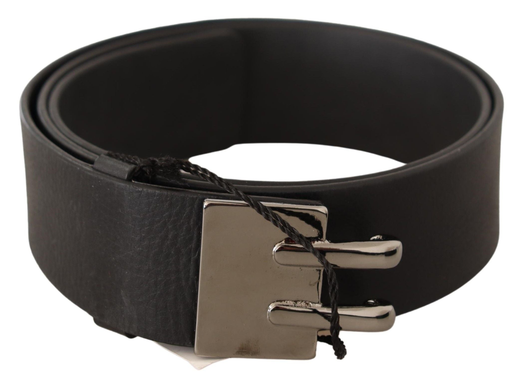 Costume National Ceinture élégante en cuir noir