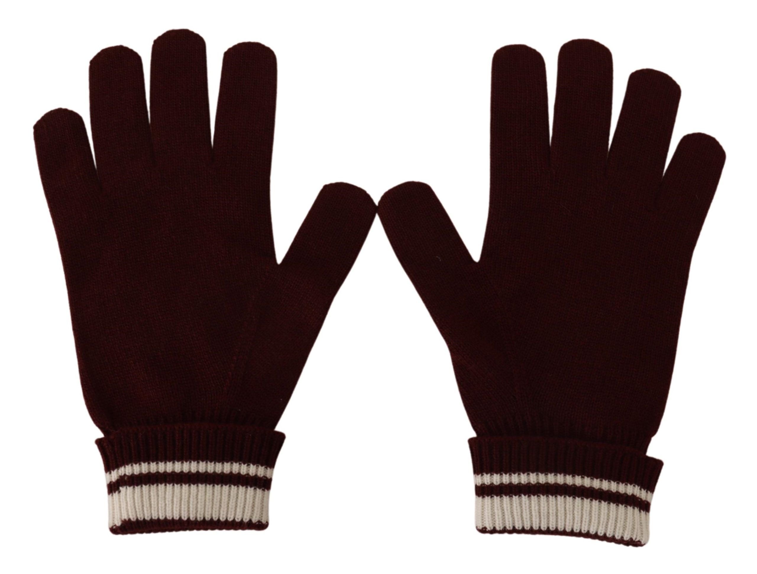 Dolce &amp; Gabbana Gants élégants en cachemire rouge avec motif couronne