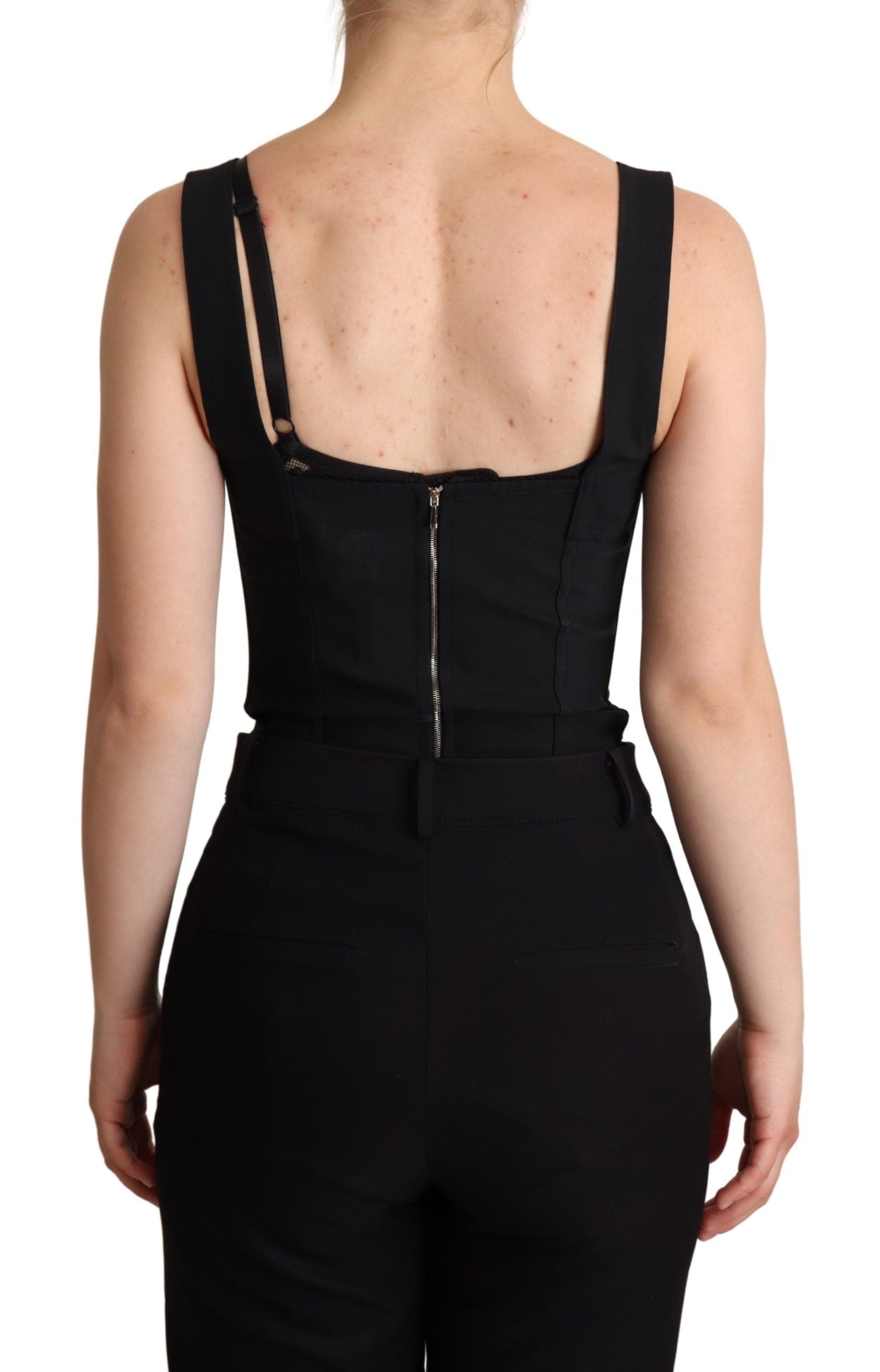 Dolce &amp; Gabbana Robe corset élégante en dentelle noire