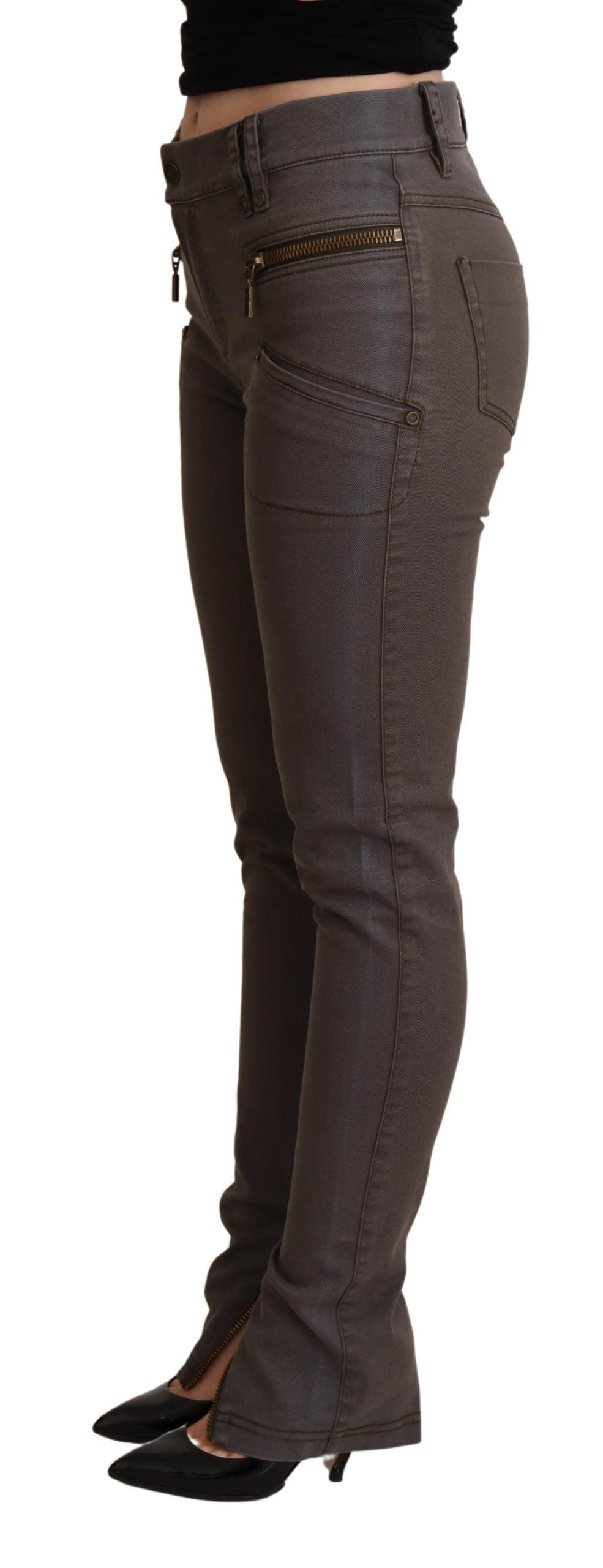 PLEIN SUD Jean skinny slim marron chic