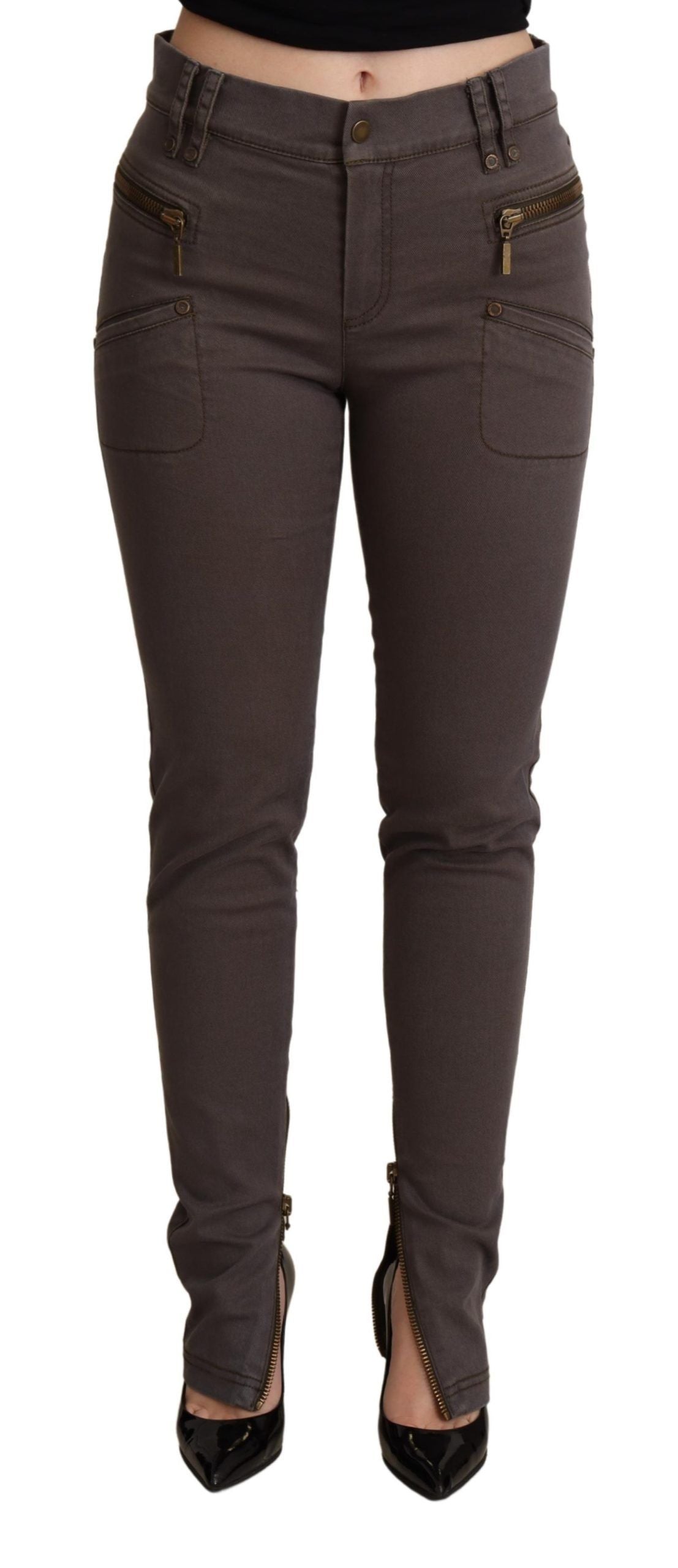 PLEIN SUD Jean skinny slim marron chic