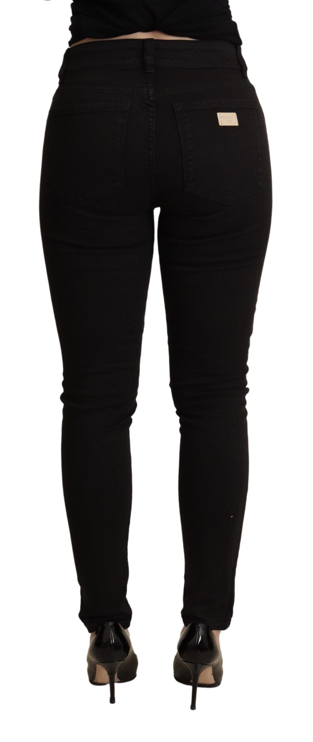 Dolce &amp; Gabbana Jean skinny noir élégant taille moyenne